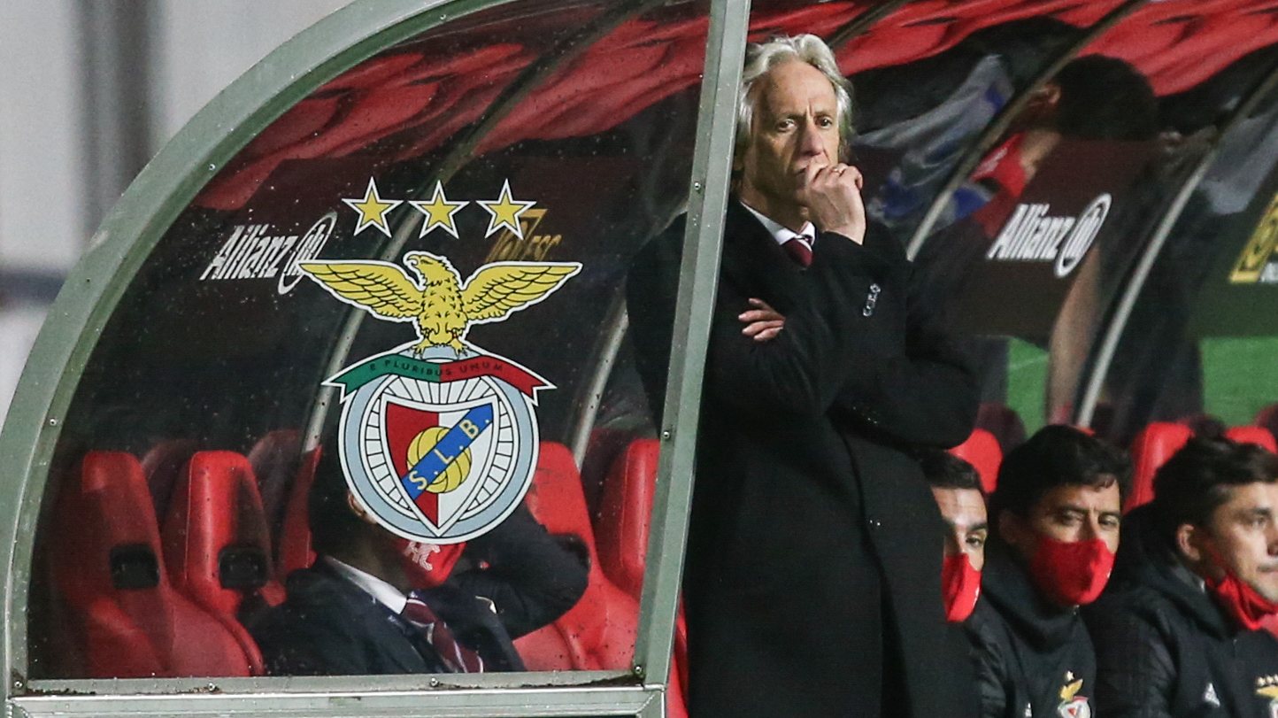 Benfica`s head coach Jorge Jesus during their Portuguese League Cup semi final soccer match with Braga held at Magalhães Pessoa stadium, Leiria, 20 January 2021. PAULO CUNHA/LUSA