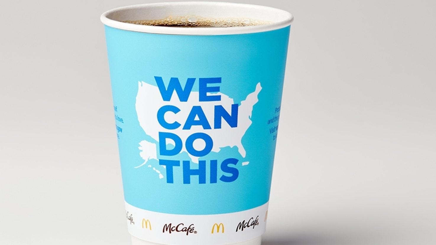 Este vai ser o novo design dos copos de café nos restaurantes da McDonald's nos EUA para incentivar à vacinação