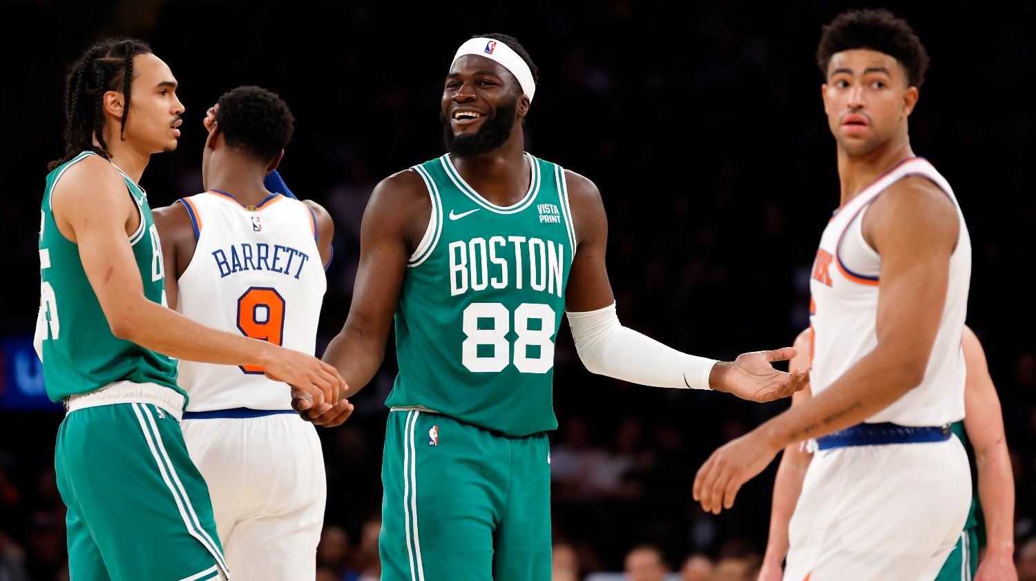 Neemias Queta fez 13.35 minutos no primeiro jogo dos Boston Celtics frente aos New York Knicks, marcando sete pontos e conseguindo quatro ressaltos (todos ofensivos)