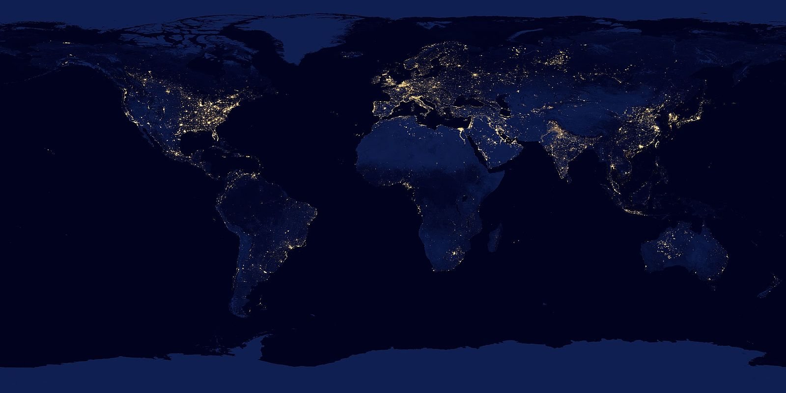 Planeta Terra à noite