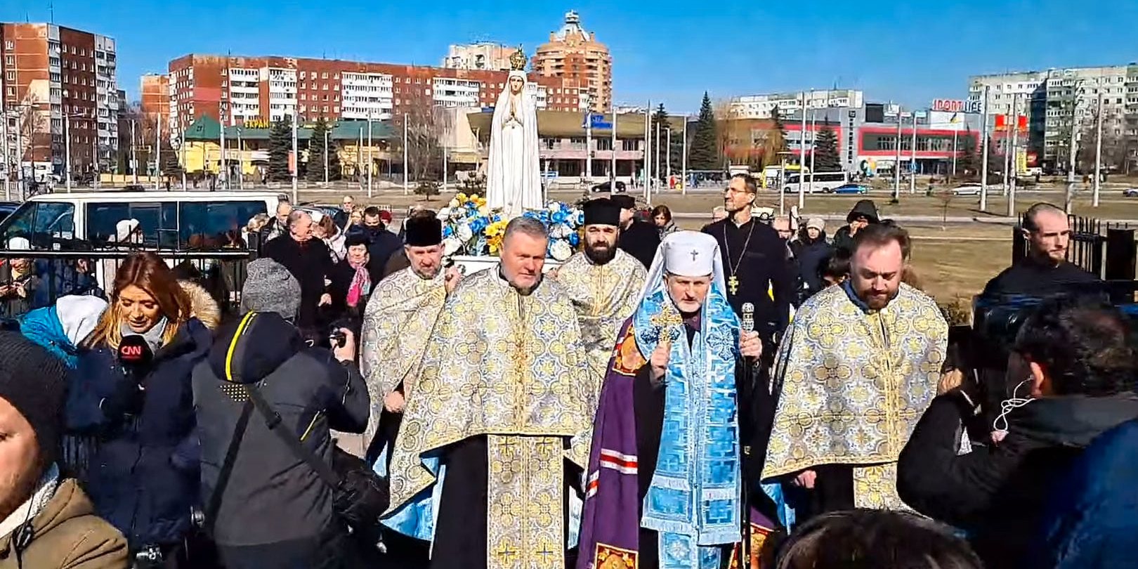 A imagem peregrina de Nossa Senhora de Fátima, acolhida esta quinta-feira em Lviv