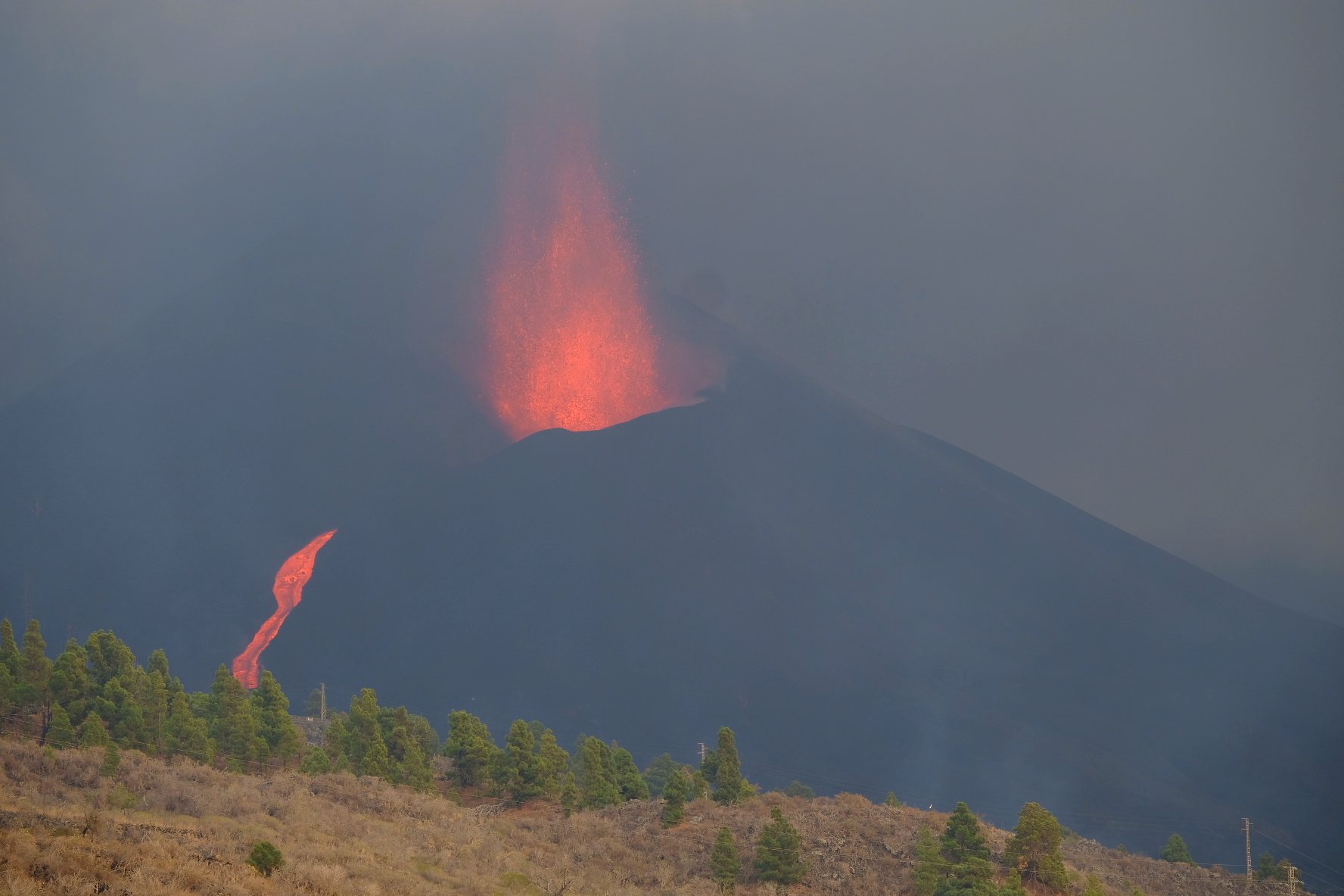 Lava From The La Palma Volcano Reaches A Cement Factory