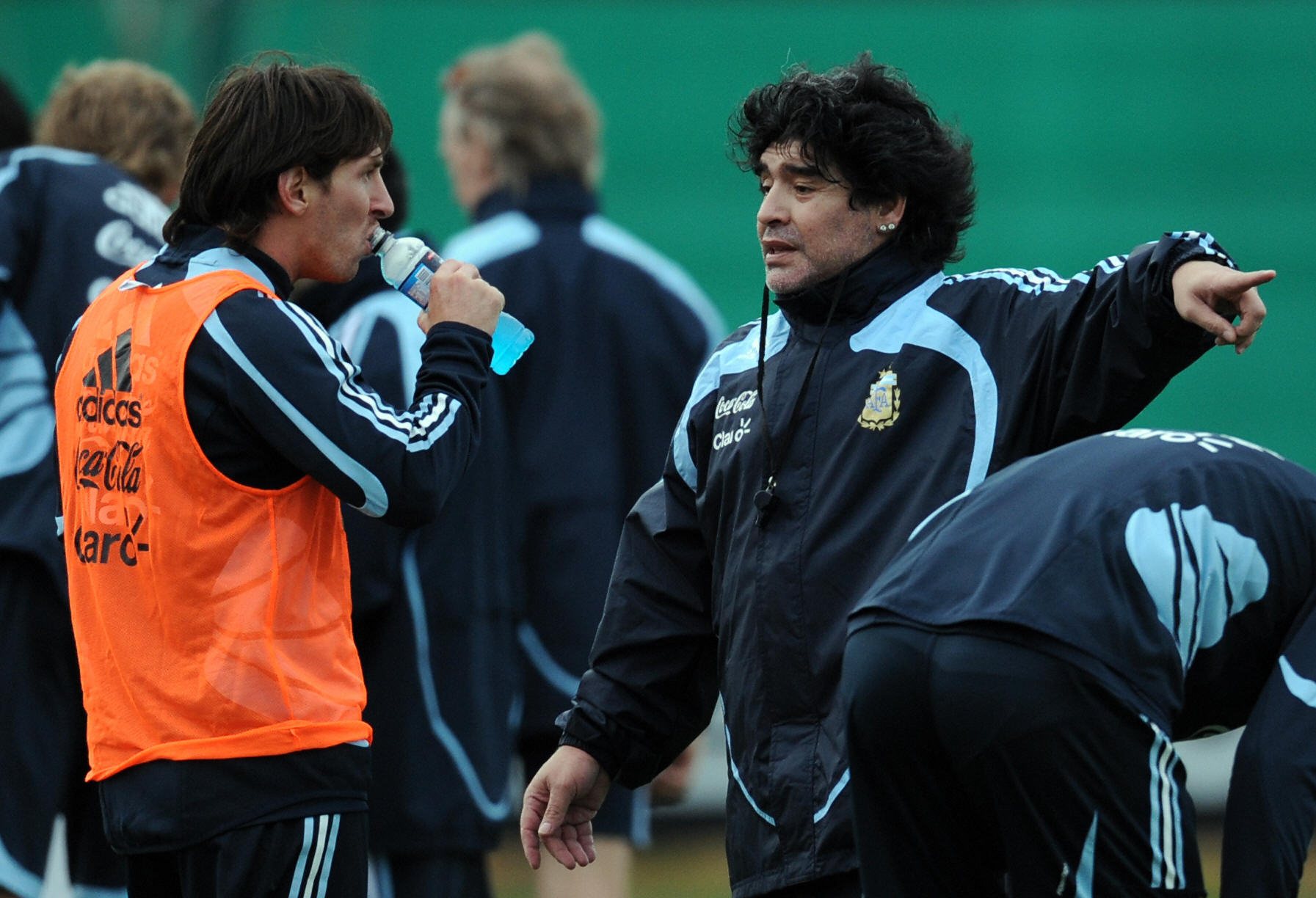 Argentina&#039;s coach Diego Maradona talks t