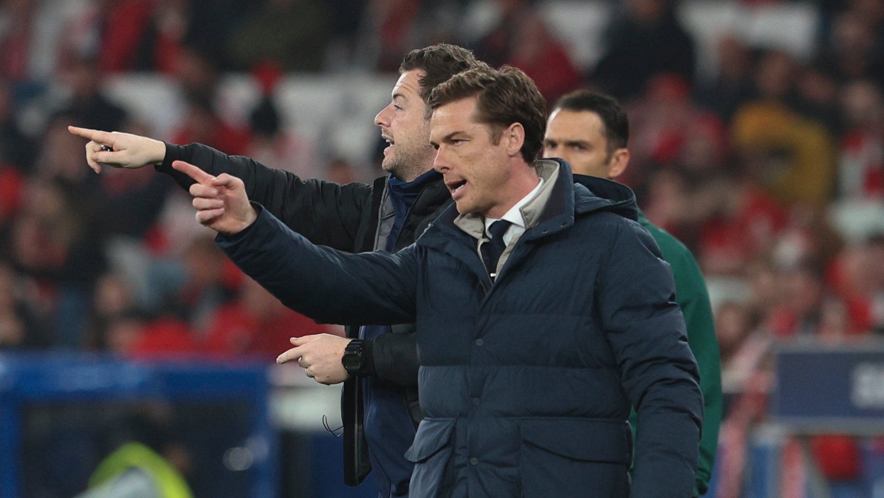 Club Brugge`s head coach Scott Parker reacts during their UEFA Champions League second leg soccer match with Benfica held at Luz Stadium in Lisbon, Portugal, 07 March 2023.  ANTÓNIO COTRIM/LUSA