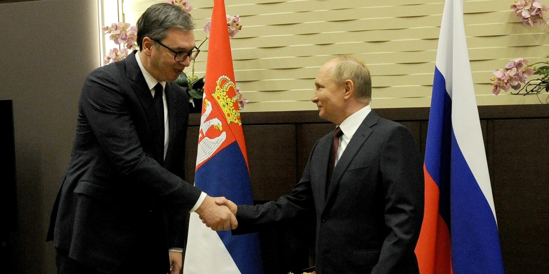 Vladimir Putin and Aleksandar Vucic meeting