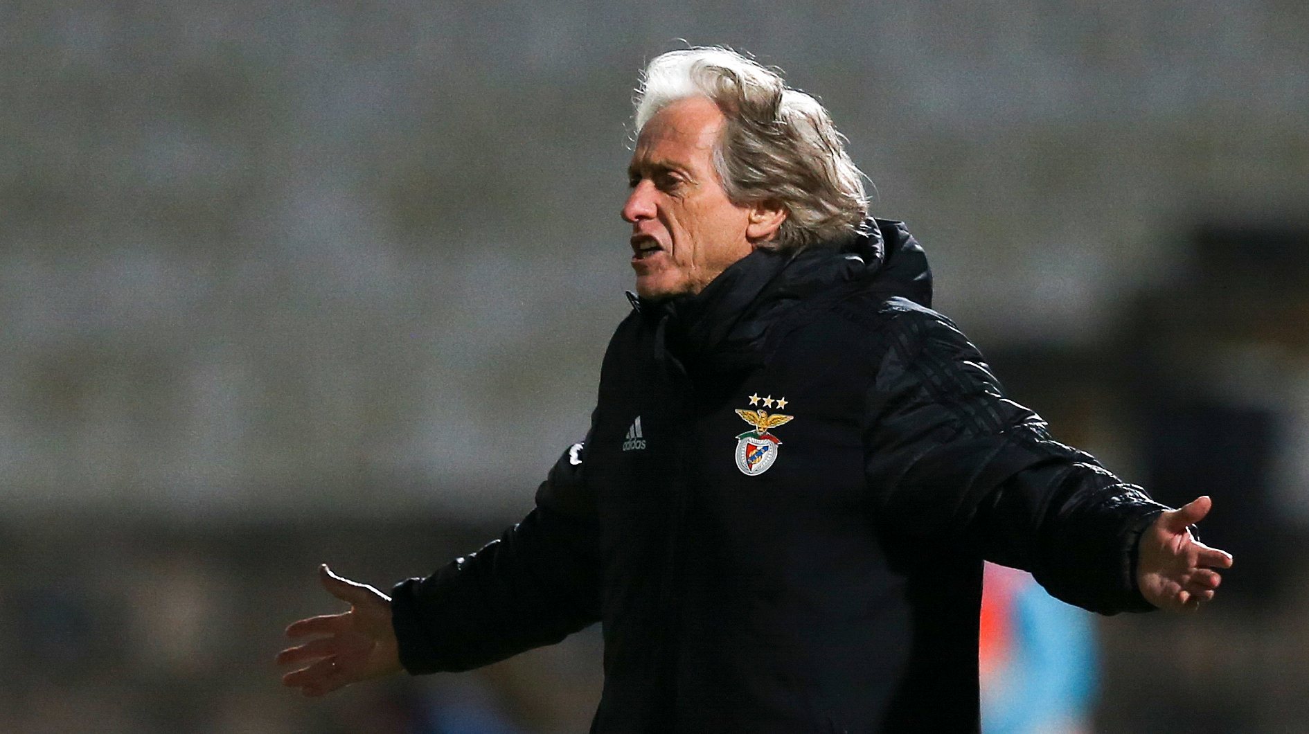 epa09062884 Benfica&#039;s head coach Jorge Jesus reacts during the Portuguese First League soccer match between Belenenses and Benfica Lisbon at the National Stadium in Oeiras, near Lisbon, Portugal, 08 March 2021.  EPA/MANUEL DE ALMEIDA