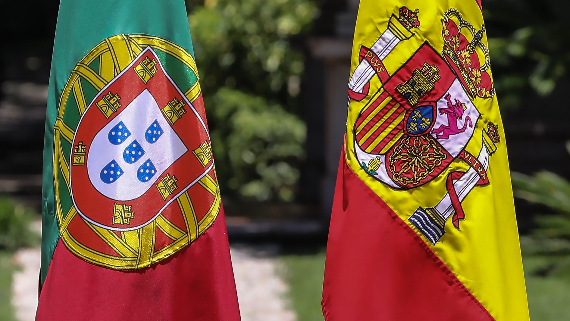 Bandeiras de Portugal e Espanha, Lisboa, 06 de julho de 2020. ANTÓNIO COTRIM/LUSA