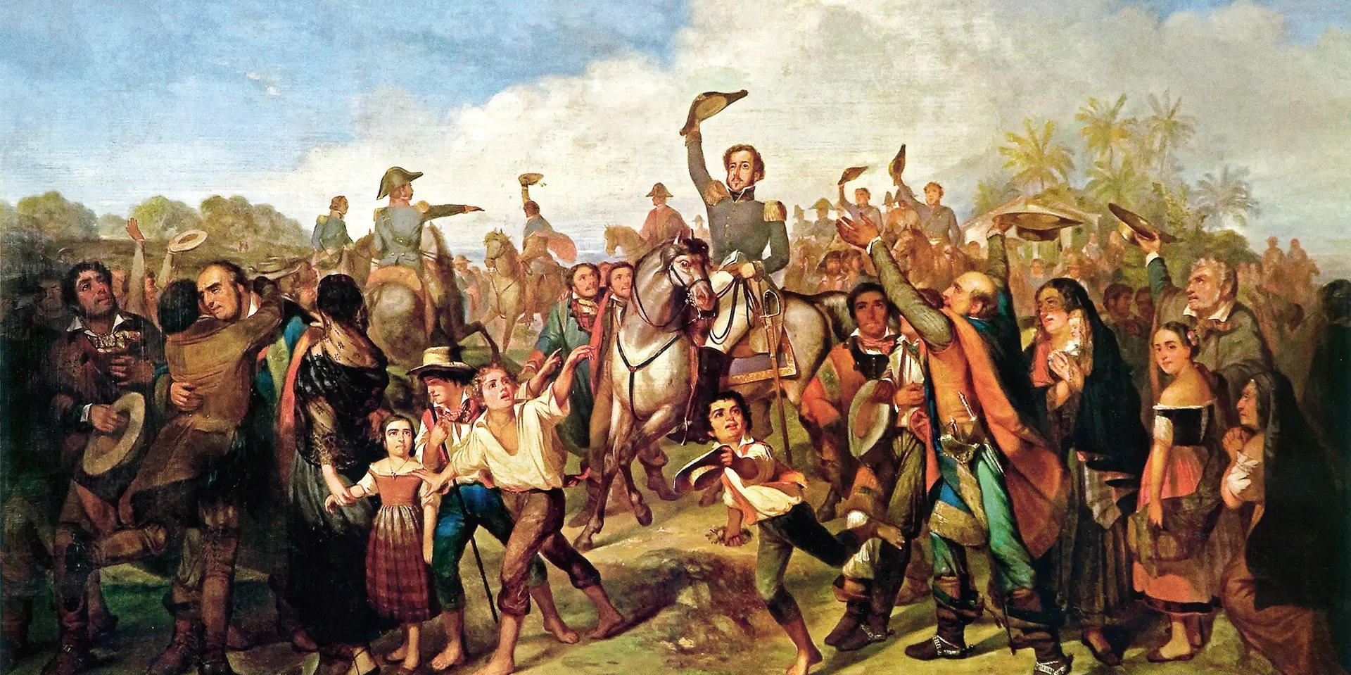 Pintura de Francisco Renato Moreaux, 1844, que retrata a proclamação da independência do Brasil
