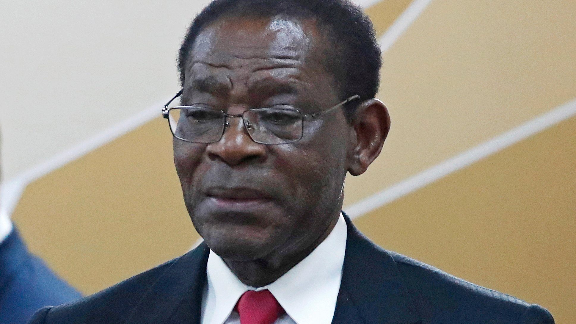 epa09061237 (FILE) - President of Equatorial Guinea Teodoro Obiang Nguema Mbasogo on the sidelines of the Russia-Africa Summit in the Black sea resort of Sochi, Russia, 24 October 2019 (reissued 08 March 2021). Equatorial Guinea&#039;s main city Bata has been rocked by several explosions on 07 March, President Teodoro Obiang Nguema Mbasogo said in an official statement, blaming negligence and carelessness of a unit in charge of explosives at a military base.  EPA/SERGEI CHIRIKOV *** Local Caption *** 54161279