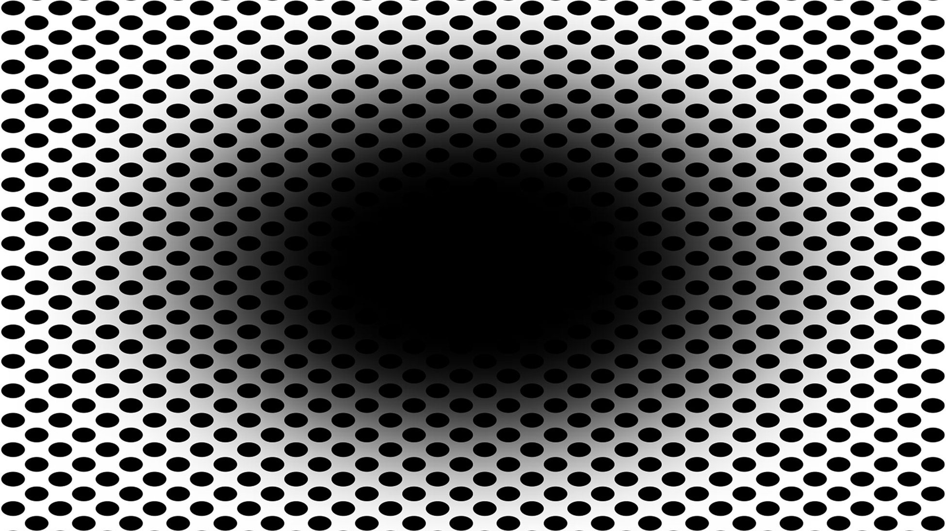 A imagem consiste numa grande elipse negra ao centro, cercada por pequenas elipses também elas pretas, num fundo branco. Tem em si uma lição sobre o funcionamento do cérebro