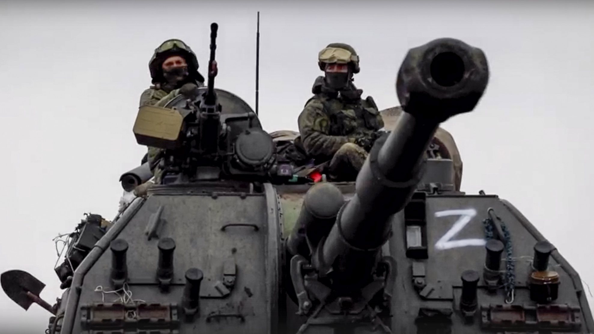 Tropas russas durante a operação militar na Ucrânia