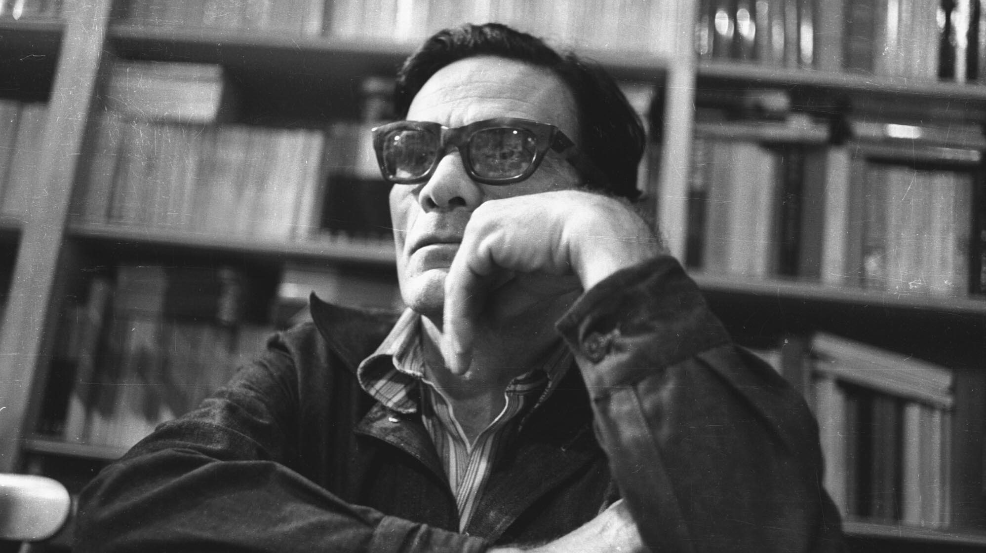 1970 Rome. Pierpaolo Pasolini at Libreria Croce