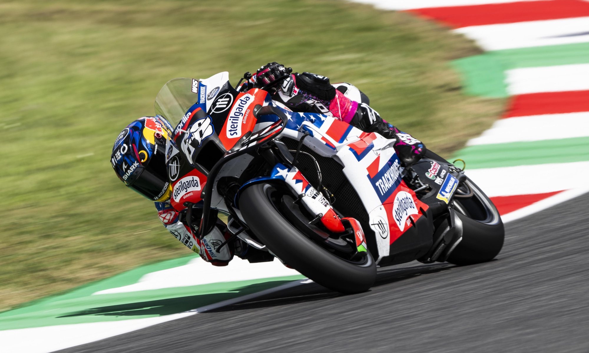 epa11381409 Portuguese MotoGP rider Miguel Oliveira of Trackhouse Racing team, participates in the first training free session of the Motorcycling Grand Prix of Italy at the Mugello circuit in Scarperia, central Italy, 31 May 2024.  EPA/CLAUDIO GIOVANNINI