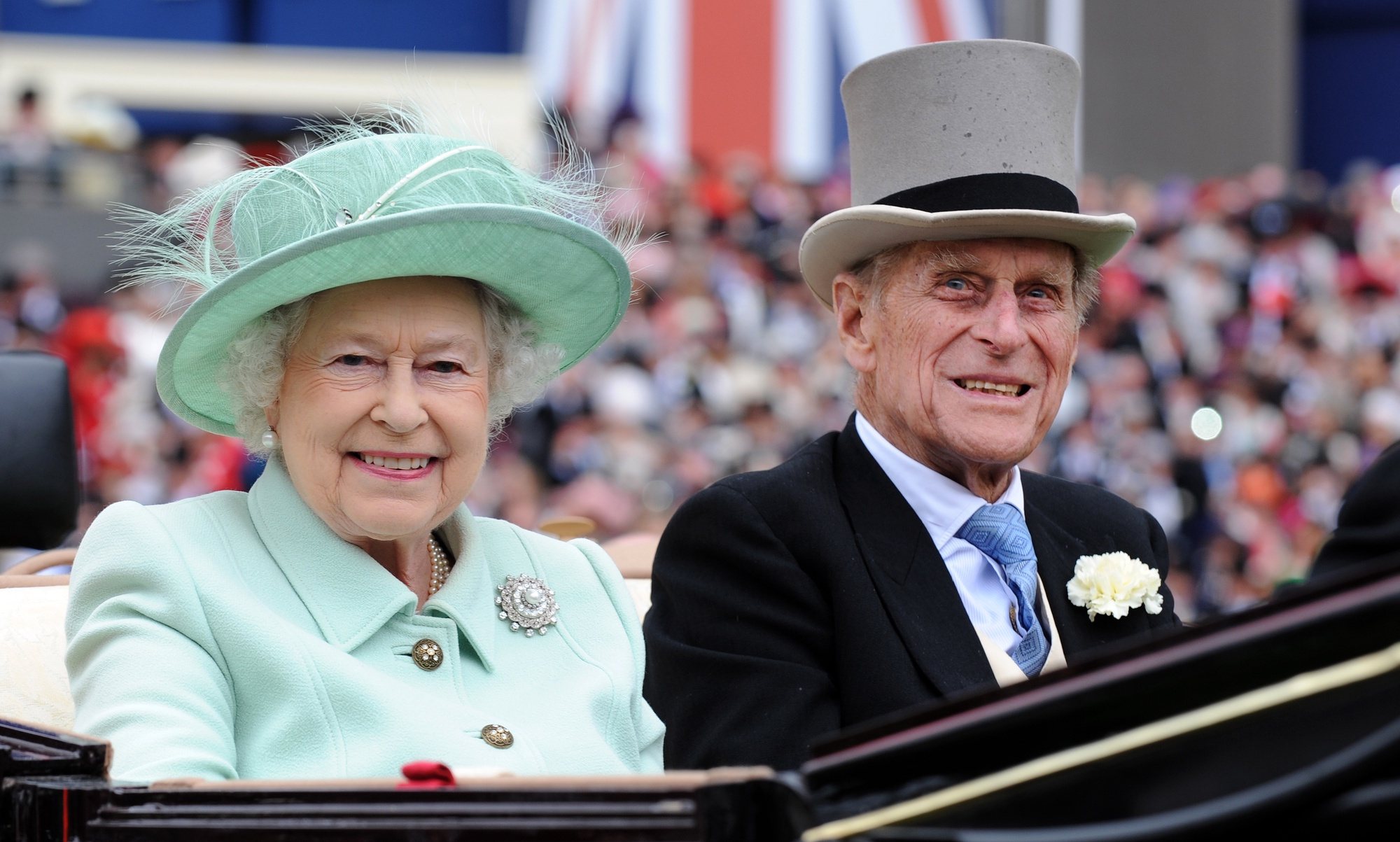 epa08474600 (FILE) - Britain&#039;s Queen Elizabeth II (L) and her husband Prince Philip, Duke of Edinburgh (R) arrive to attend Ladies Day at Royal Ascot race meeting, in Ascot, Britain, 21 June 2012  (reissued 09 June 2020). Prince Philip, Duke of Edinburgh will turn 99 on 10 June 2020. He has retired from official duties in 2017.  EPA/ANDY RAIN *** Local Caption *** 52188758