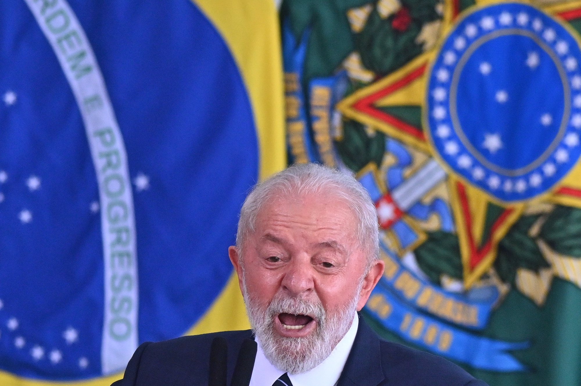 epa11216782 Brazilian President Luiz Inacio Lula da Silva participates in an official event at the Planalto Palace in Brasilia, Brazil, 12 March 2024. Lula announced new investments in education and asked to celebrate them like soccer players&#039; goals, because &quot;they are the most important thing that a Government can achieve.&quot; During the ceremony, the creation of a hundred technical training institutes in secondary education was announced, with an investment estimated at around 795 million dollars.  EPA/Andre Borges