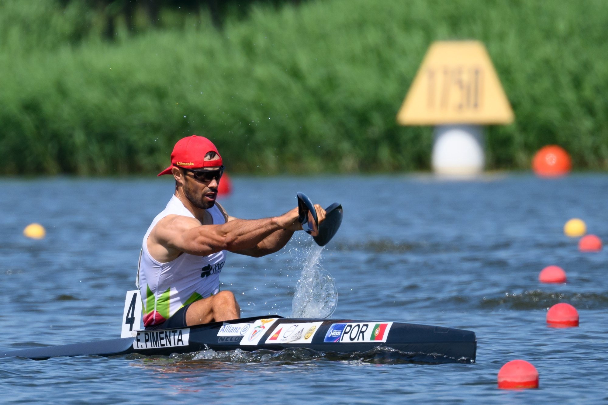 epa11370961 Fernando Pimenta of Portugal competes in the Men&#039;s K1 1000m final race at the ICF Canoe Kayak World Cup in Poznan, Poland, 26 May 2021.  EPA/Jakub Kaczmarczyk POLAND OUT