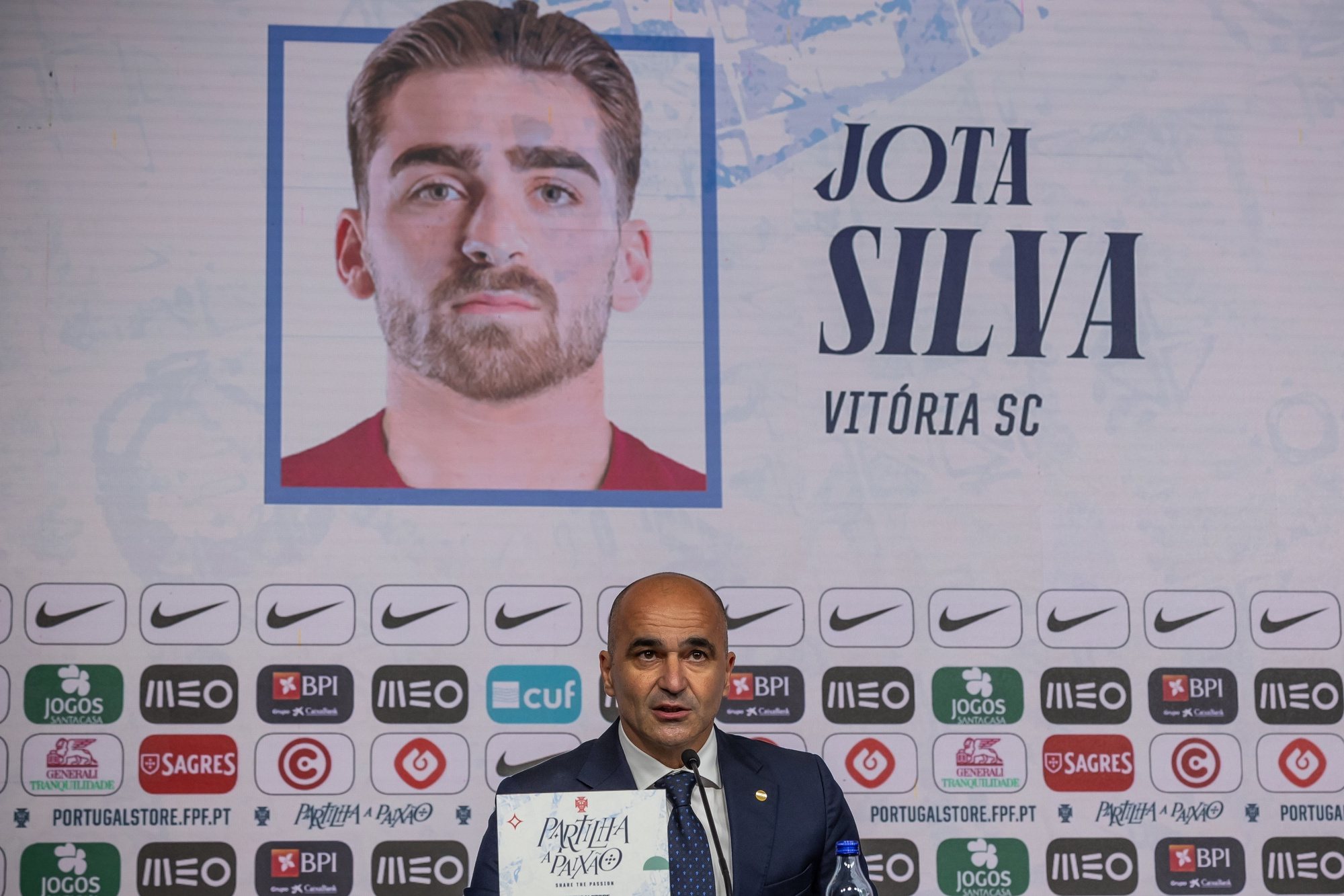 Portugal national team head coach Roberto Martinez attends a press conference at Cidade do Futebol in Oeiras, Portugal, 15 March 2024. Portugal will play friendly matches against Sweden and Slovenia in preparation for the upcoming Euro 2024.  JOSÉ SENA GOULÃO/LUSA
