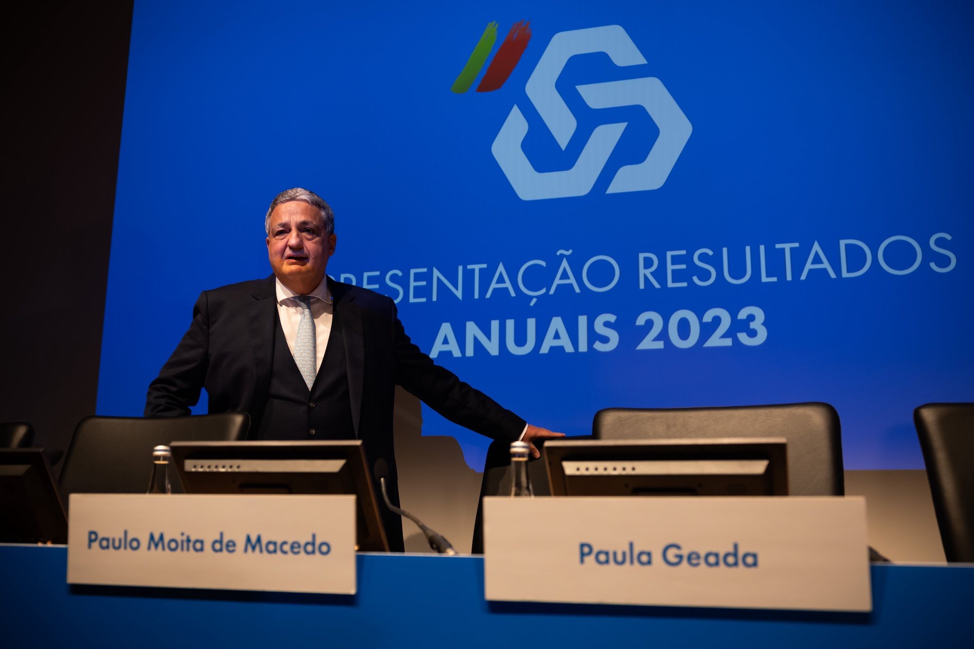 O presidente da Comissão Executiva da Caixa Geral de Depósitos, Paulo Macedo, durante a apresentação dos resultados de 2023, Lisboa, 15 de março de 2024.  JOSÉ SENA GOULÃO/LUSA