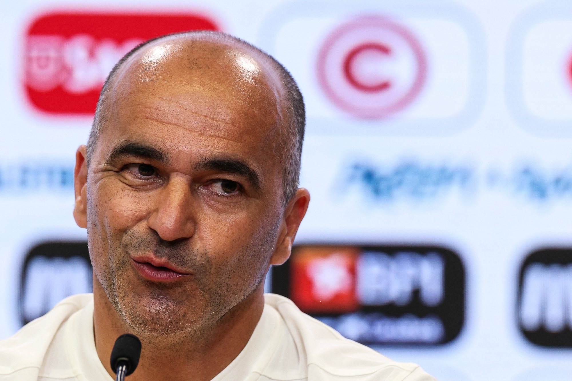 Portugal national team head coach Roberto Martinez during a press conference at Cidade do Futebol in Oeiras, Portugal, 20th March 2024. Portugal will play friendly matches against Sweden and Slovenia in preparation for the upcoming Euro 2024. TIAGO PETINGA/LUSA