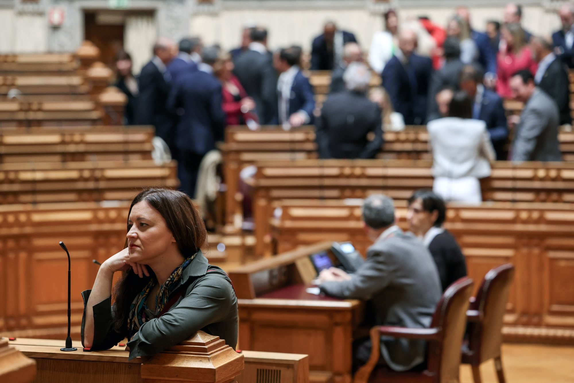 A deputada do Bloco de Esquerda (BE) Marisa Matias, durante a primeira reunião plenária da XVI legislatura, na Assembleia da República, em Lisboa, 26 de março de 2024. JOSÉ SENA GOULÃO/LUSA