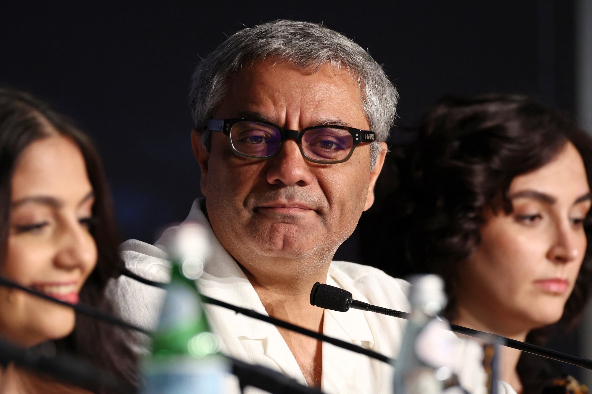 epa11367748 (L-R) Setareh Maleki, director Mohammad Rasoulof and Mahsa Rostami attend the press conference for &#039;The Seed Of The Sacred Fig&#039; during the 77th annual Cannes Film Festival, in Cannes, France, 25 May 2024. The movie is presented in competition at the film festival which runs from 14 to 25 May 2024.  EPA/CINDY ORD / POOL *** Local Caption *** CANNES, FRANCE - MAY 25: Mohammad Rasoulof attends &quot;The Seed Of The Sacred Fig&quot; press conference at the 77th annual Cannes Film Festival at Palais des Festivals on May 25, 2024 in Cannes, France. (Photo by Cindy Ord/Getty Images)
