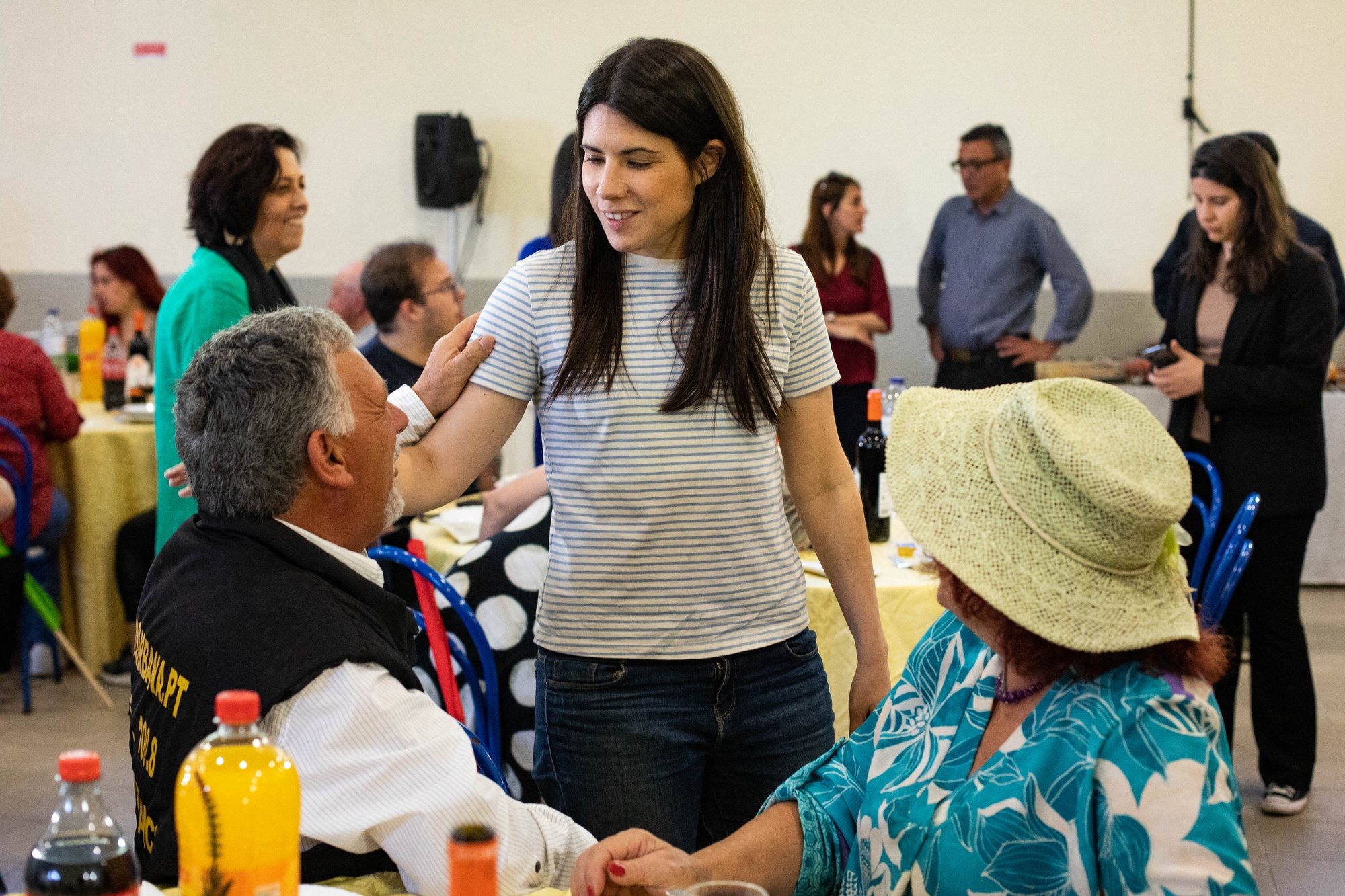 A coordenadora nacional do Bloco de Esquerda (BE), Mariana Mortágua, durante o almoço-comício &quot;A Europa por ti&quot;, no Grupo Recreativo Vitória de Santo António, na Covilhã, 25 de maio de 2024. MIGUEL PEREIRA DA SILVA/LUSA