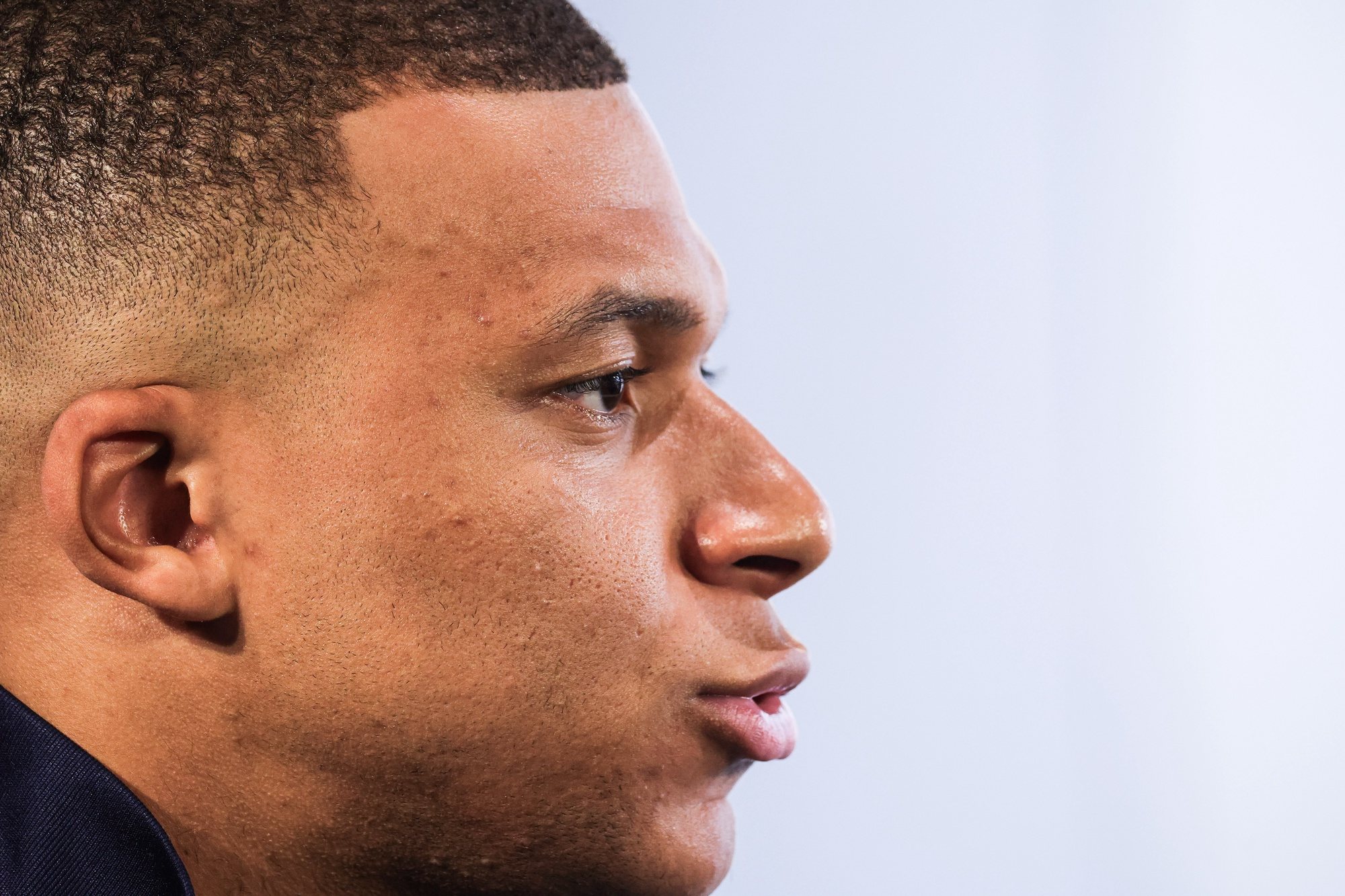 epa11389331 Kylian Mbappe of France attends a press conference in Metz, France, 04 June 2024. France will play against Luxembourg as they prepare for the UEFA EURO 2024 that will start on 14 June in Germany.  EPA/Teresa Suarez