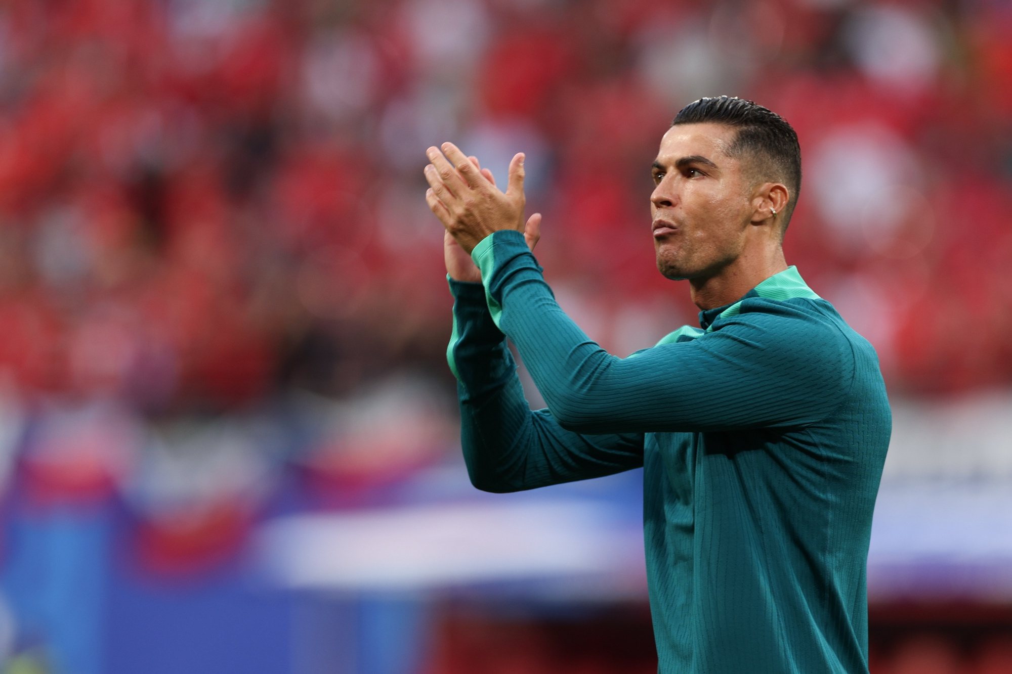 Portugal player Cristiano Ronaldo prior to the UEFA EURO 2024 group F soccer match against Czech Republic, in Leipzig, Germany, 18 June 2024. MIGUEL A. LOPES/LUSA