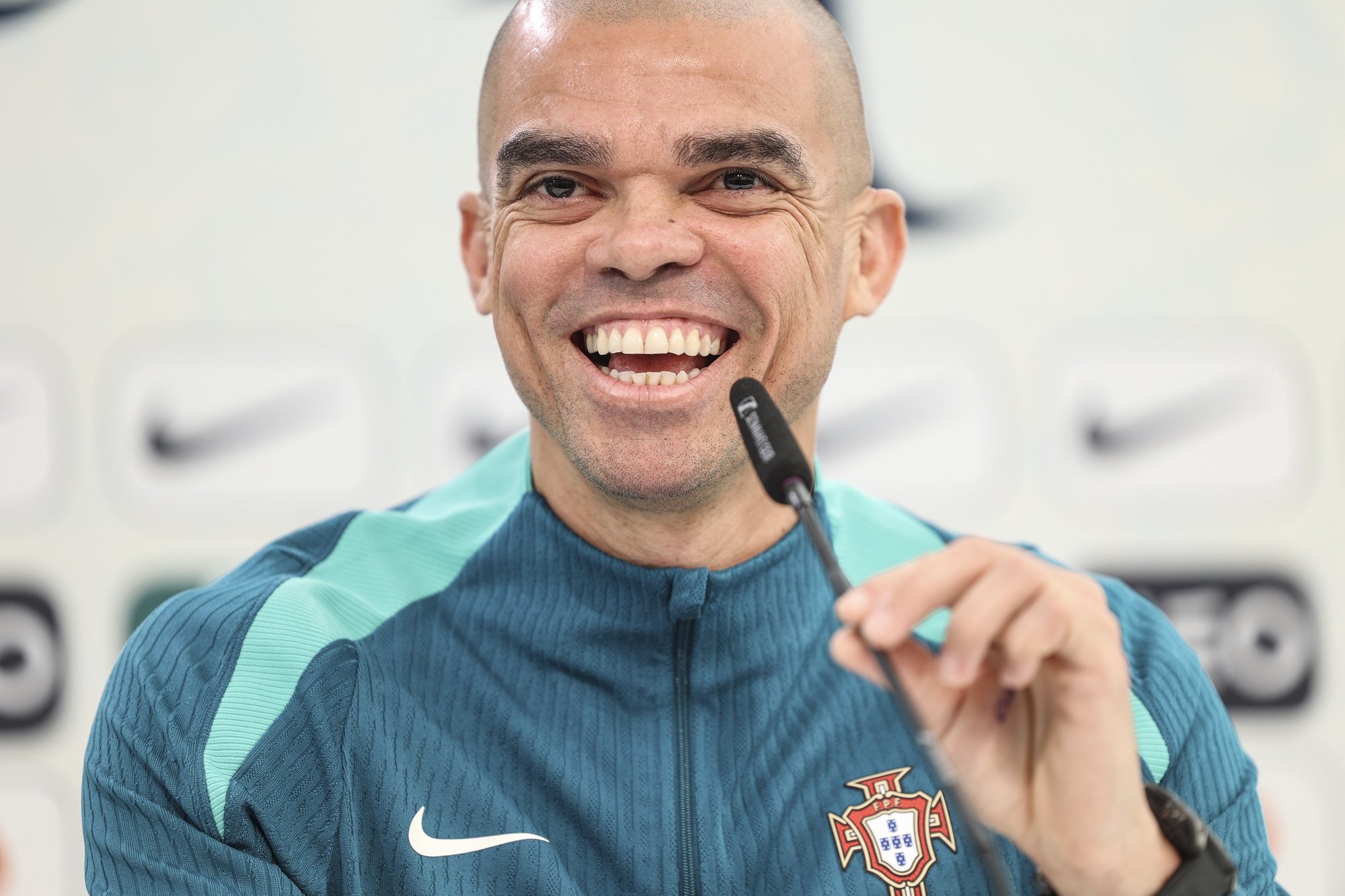 Portugal national soccer team player Pepe attends a press conference in Marienfeld, Harsewinkel, Germany, 28 June 2024. The Portuguese national soccer team is based in Marienfeld, Harsewinkel during the UEFA EURO 2024. MIGUEL A. LOPES/LUSA