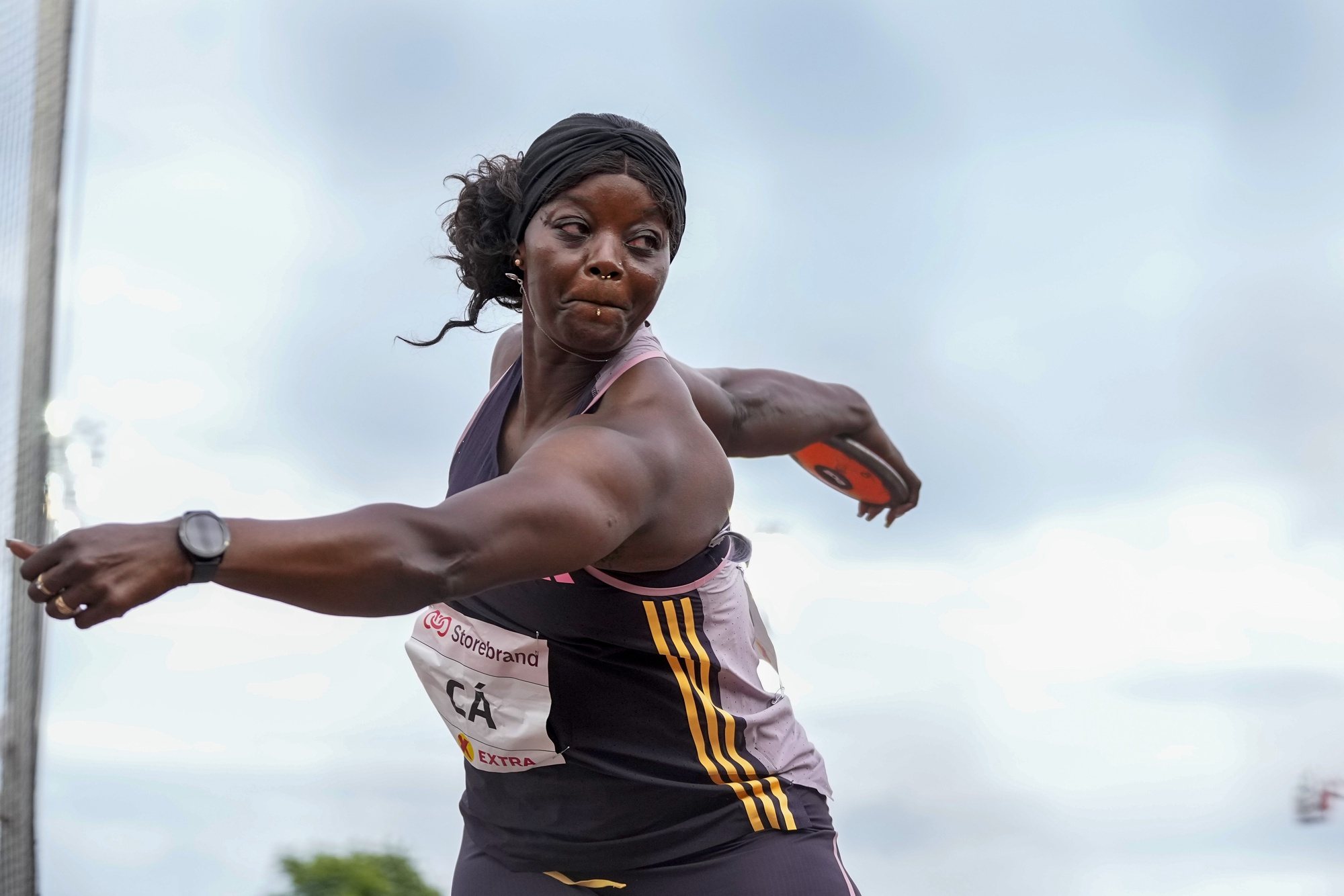 epa11380163 Liliana Ca of Portugal in action at the women&#039;s discus throw event during the World Athletics Diamond League Bislett Games 2024 at Bislett Stadium, in Oslo, Norway, 30 May 2024.  EPA/Beate Oma Dahle  NORWAY OUT