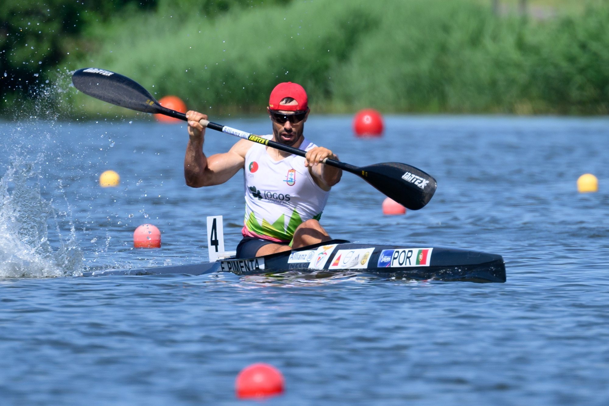 epa11370960 Fernando Pimenta of Portugal competes in the Men&#039;s K1 1000m final race at the ICF Canoe Kayak World Cup in Poznan, Poland, 26 May 2021.  EPA/Jakub Kaczmarczyk POLAND OUT