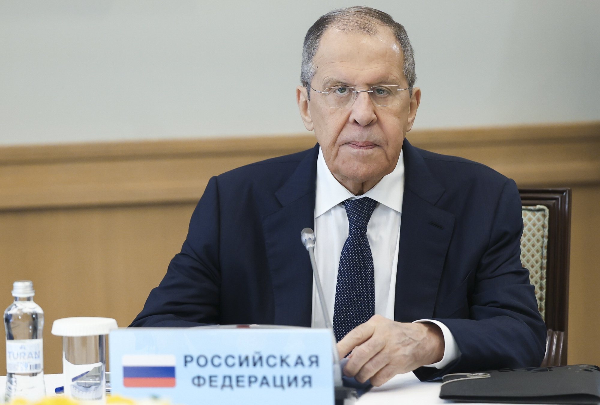 epa11427371 A handout photo made available by the Russian Foreign Ministry press service shows Russian Foreign Minister Sergey Lavrov during a meeting of the CSTO Foreign Ministers Council in Almaty, Kazakhstan, 21 June 2024. The Collective Security Treaty Organization (CSTO) includes Armenia, Belarus, Kazakhstan, Kyrgyzstan, Russia and Tajikistan.  EPA/RUSSIAN FOREIGN MINISTRY PRESS SERVICE/HANDOUT  HANDOUT EDITORIAL USE ONLY/NO SALES HANDOUT EDITORIAL USE ONLY/NO SALES