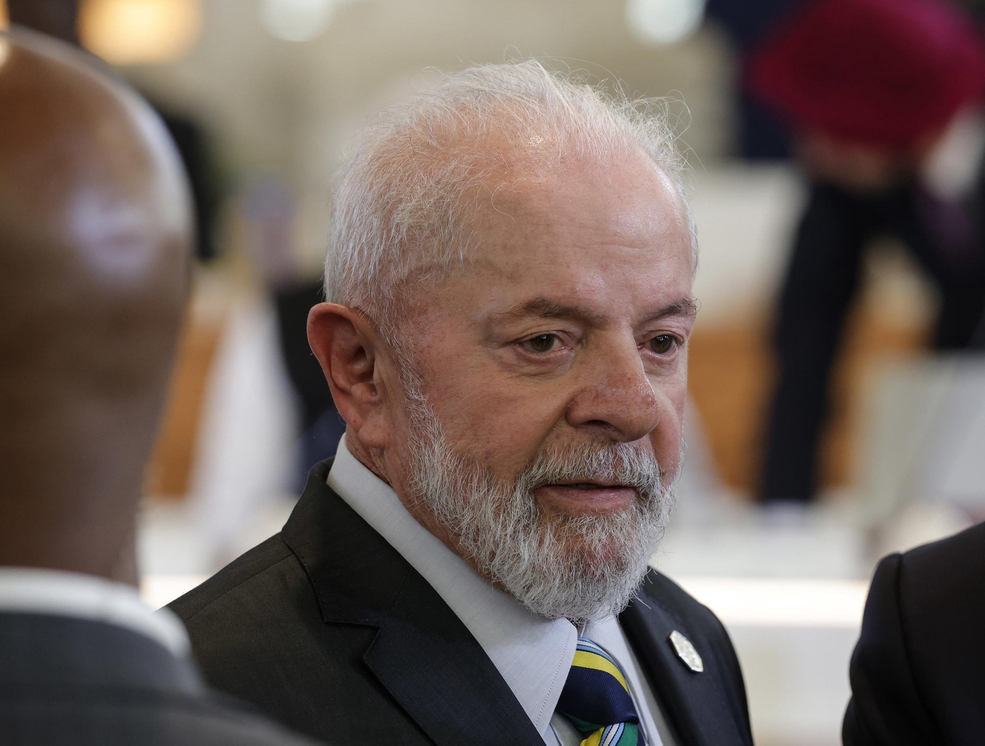 epa11410020 Brazilian President Luis Ignacio Lula da Silva attends &#039;Session VI: Artificial intelligence, energy, Africa-Mediterranean&#039; on the second day of the G7 summit, in Borgo Egnazia, Apulia region, southern Italy, 14 June 2024. The 50th G7 Summit brings together the Group of Seven member states leaders in Borgo Egnazia resort from 13 to 15 June 2024.  EPA/GIUSEPPE LAMI