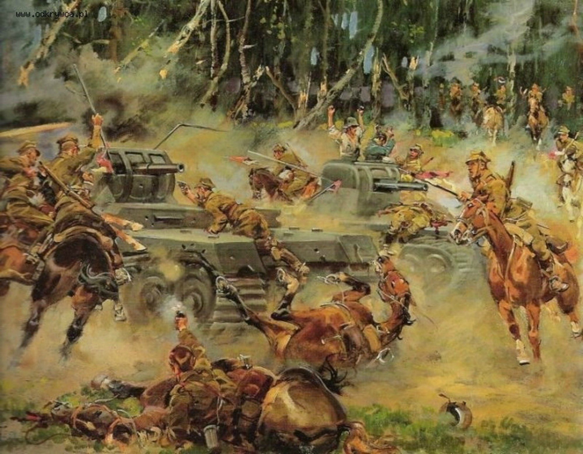 Кавалерия против танков. Ежи Коссак битва под Кутно. Ежи Коссак битва под Кутно в 1939 г. Ежи Коссак, картина "битва под Кутно". Войцех Коссак кавалерия.