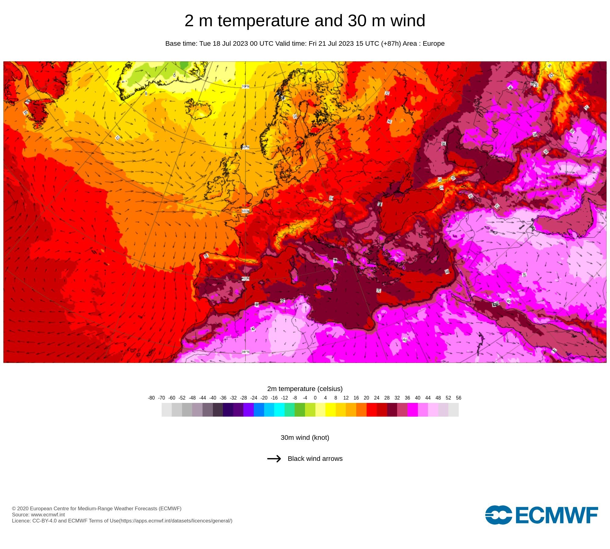 21 de julho de 2023: temperaturas às 16 horas (em Portugal continental)