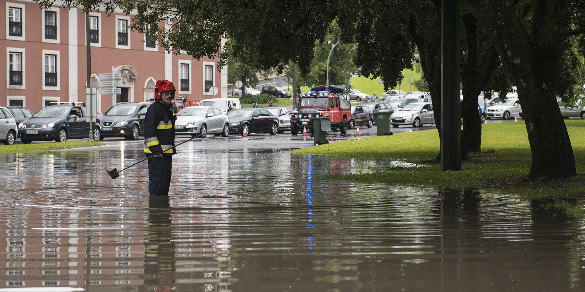 Em 2014 Lisboa foi atingida por fortes chuvadas, provocando inundações em vários pontos da cidade