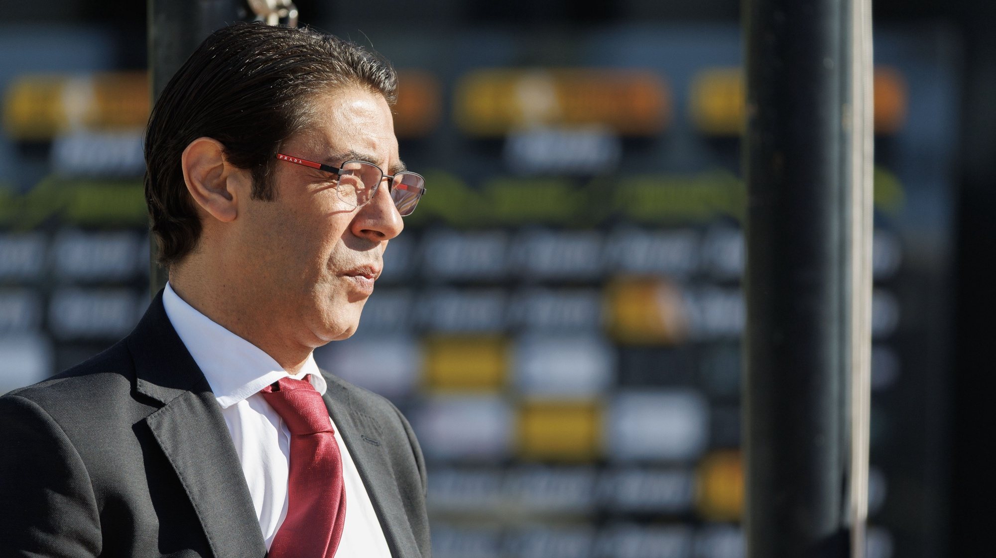 Benfica president Rui Costa during their Portuguese First League soccer match between Desportivo de Chaves and Benfica, held at Chaves Municipal stadium, north of Portugal, 15 April 2023. PEDRO SARMENTO COSTA/LUSA