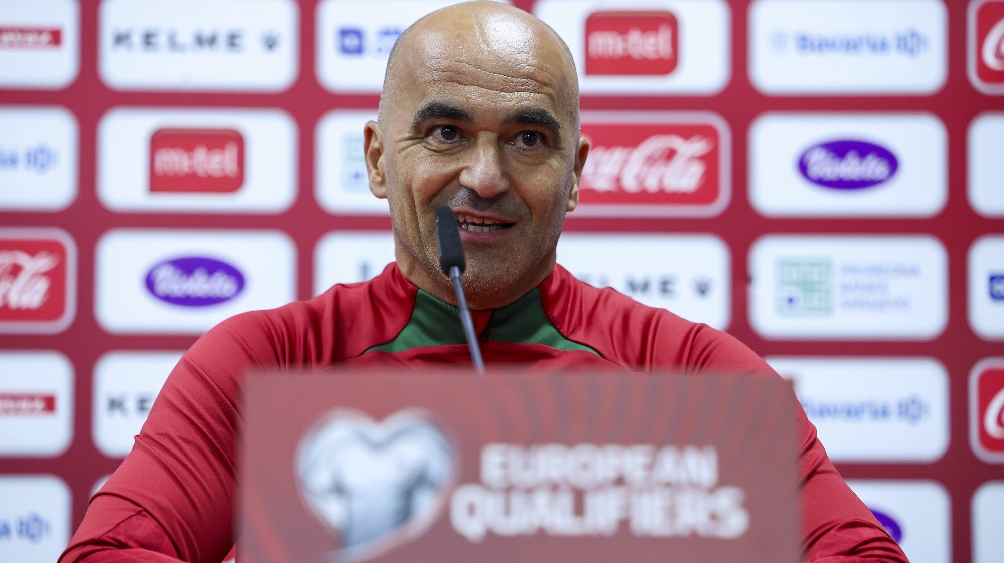 Portugal national team soccer head coach Roberto Martinez attends a press conference during the preparations for the qualifying stage for the UEFA Euro 2024, at Bilino Polje Stadium, Zenica, Bosnia and Herzegovina, 15 October 2023. Portugal will play against Bosnia and Herzegovina for UEFA EURO 2024 qualifiers on 16 October. JOSE SENA GOULAO/LUSA