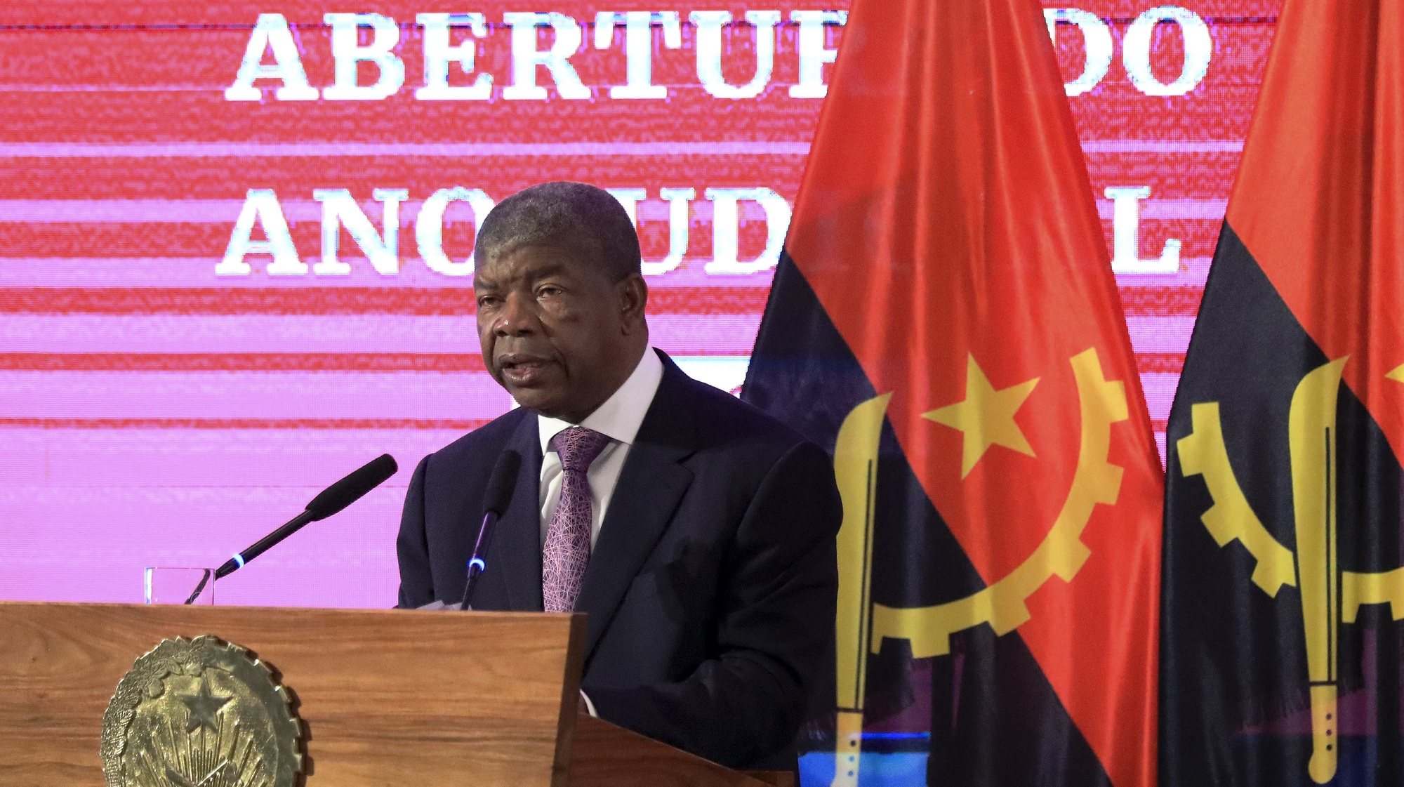 O Presidente da República de Angola, João Lourenço na cerimónio de abertura oficial do Ano Judicial, em Luanda, 01 de março de 2024. AMPE ROGÉRIO/LUSA