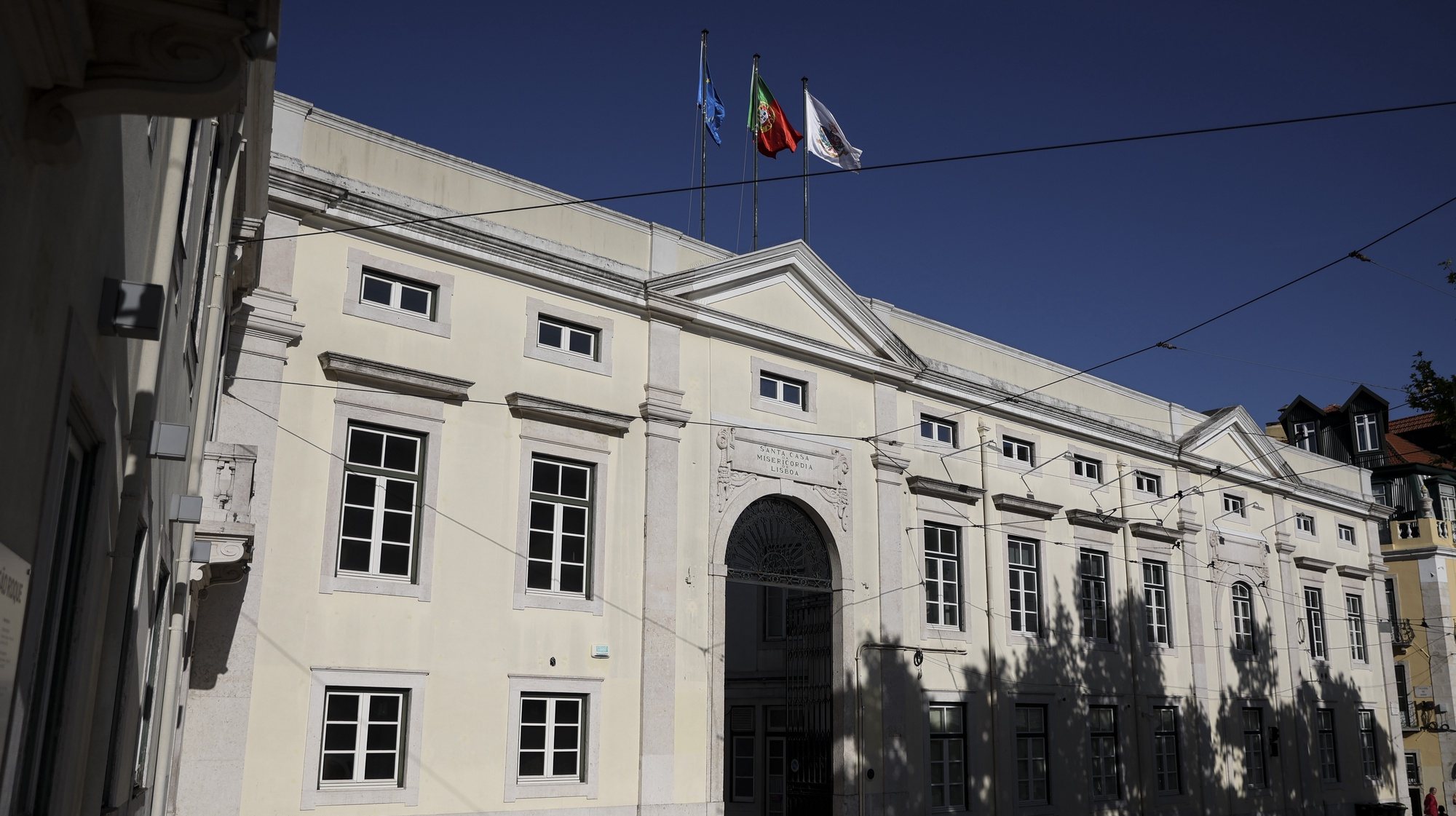 Fachada do edifício da Santa Casa da Misericórdia de Lisboa, 16 de abril de 2024. CARLOS M. ALMEIDA/LUSA