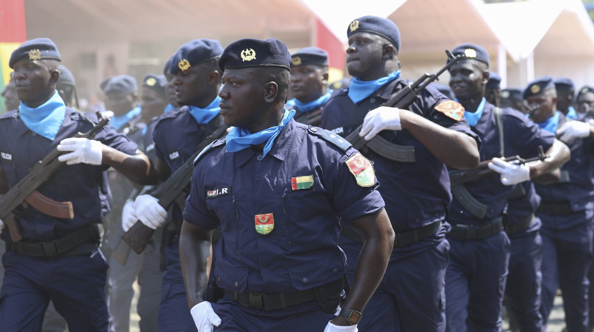 Polícias em Bissau, 17  de novembro  de 2023. ANTÓNIO COTRIM/LUSA