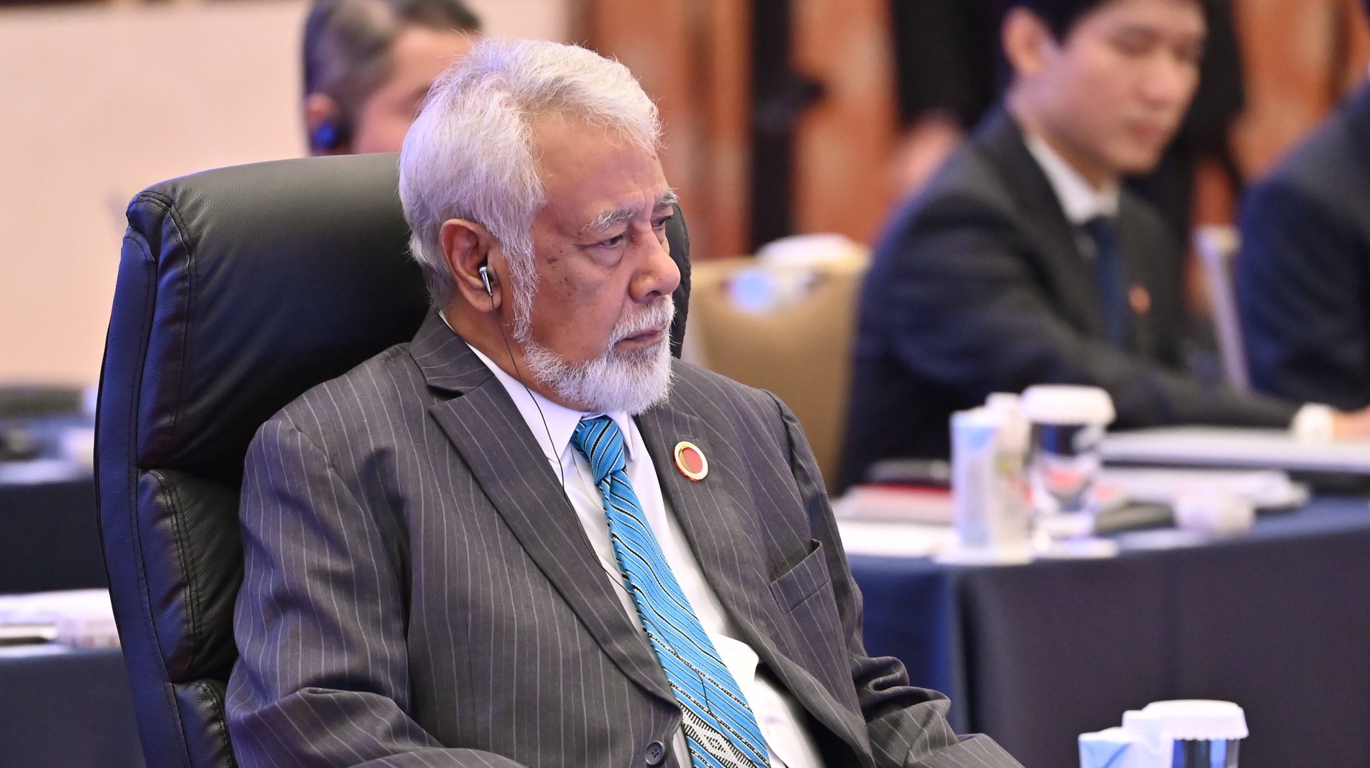 epa11033397 East Timor Prime Minister Xanana Gusmao attends the opening session of the ASEAN-Japan Commemorative Summit Meeting at the Hotel Okura Tokyo, Japan, 17 December 2023.  EPA/KAZUHIRO NOGI / POOL
