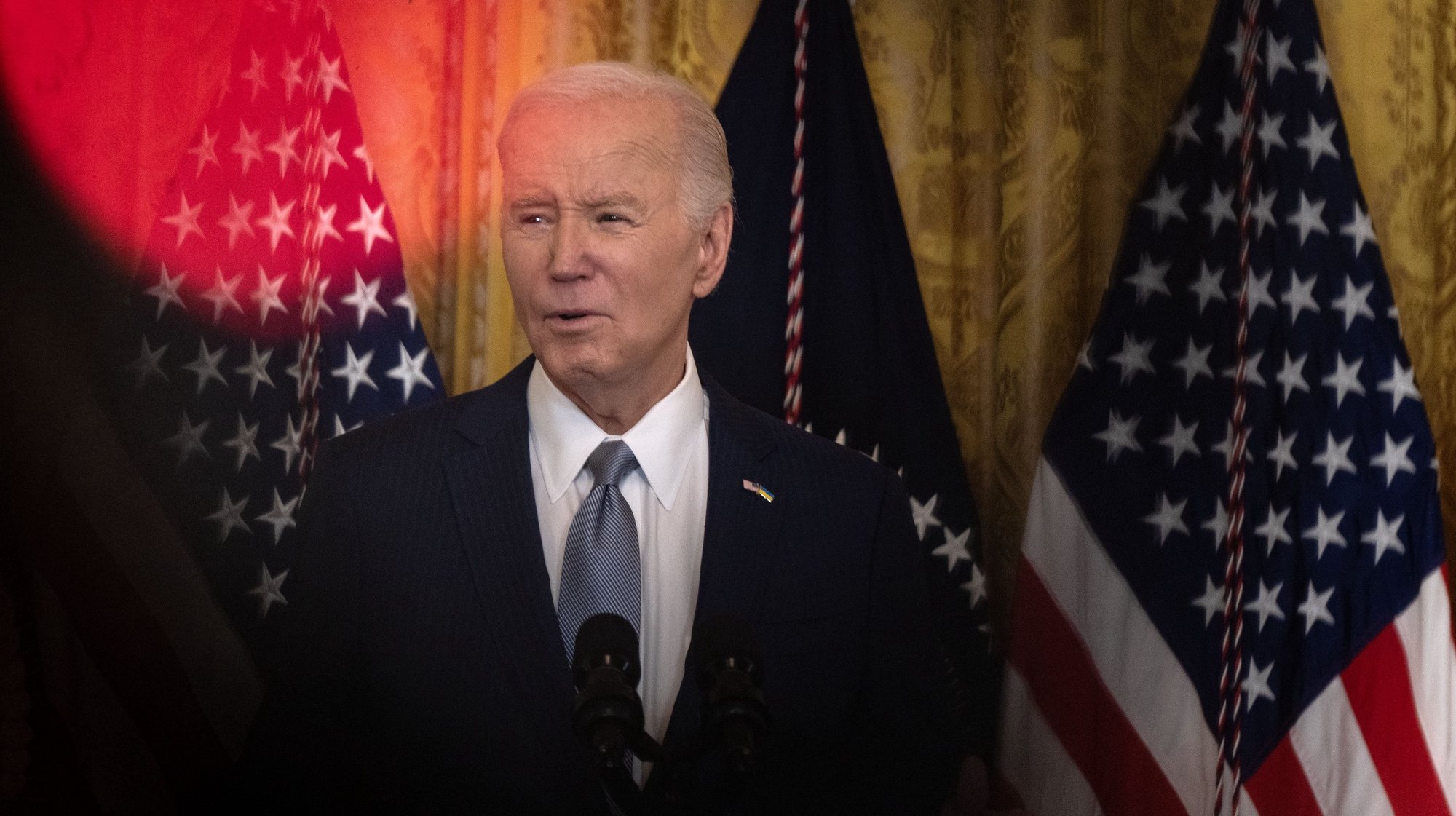 epa11175613 US President Joe Biden delivers remarks during the National Governors Association Winter Meeting in the East Room of the White House in Washington, DC, USA, 23 February 2024. The Biden administration announced on February 21 that some 150,000 borrowers will receive a cumulative 1.2 billion US dollar in student-debt forgiveness under the income-driven repayment program known as SAVE.  EPA/LEIGH VOGEL / POOL