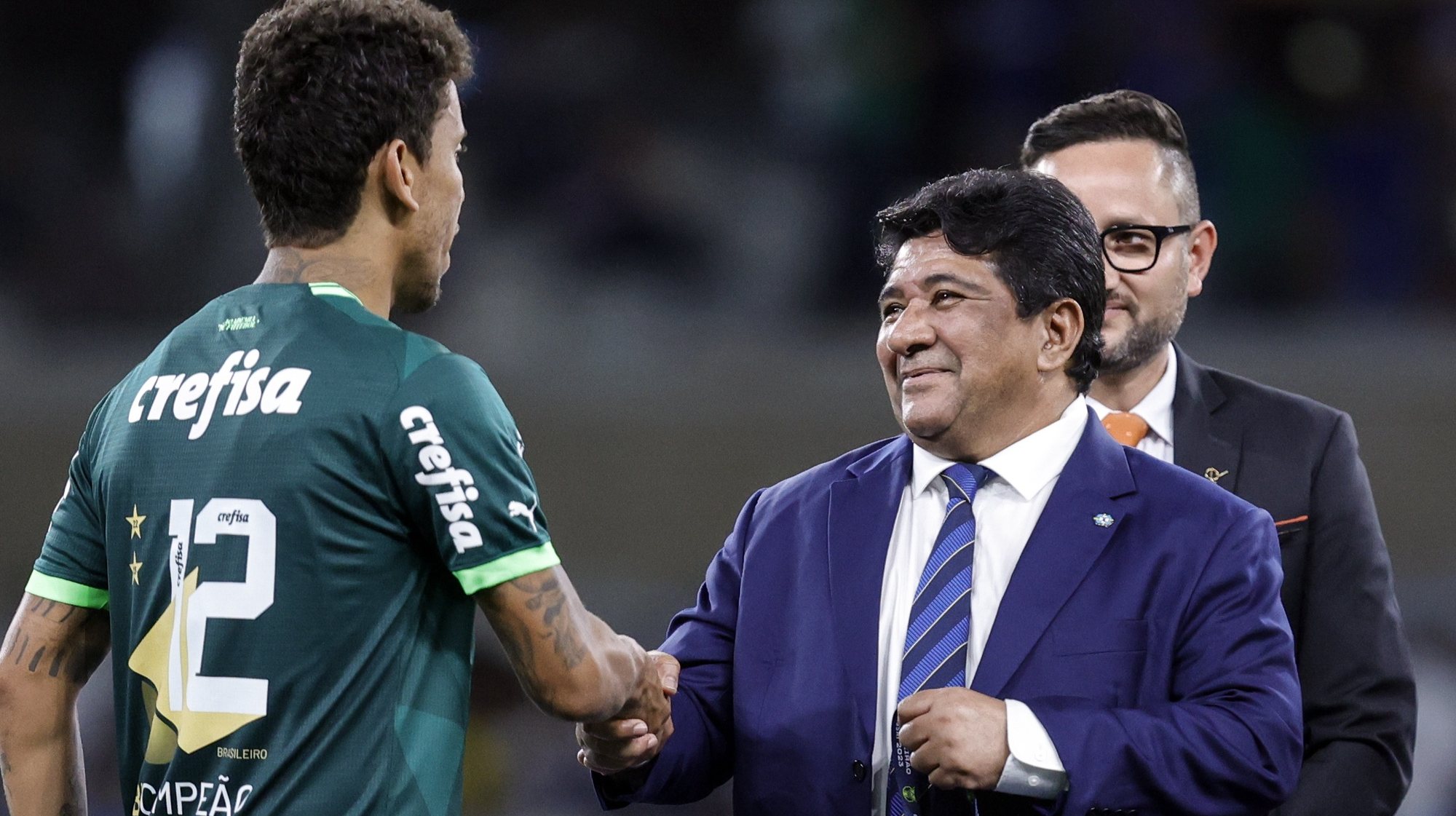 epa11016186 The president of the Brazilian Football Confederation (CBF), Ednaldo Rodrigues reacts during a match between Palmeiras and Cruzeiro, in Belo Horizonte, Brazil, on 6 December 2023 (Issued 7 December 2023). A court in Rio de Janeiro dismissed on 07 December the president of the Brazilian Football Confederation (CBF), Ednaldo Rodrigues, and in his place appointed an auditor to continue leading the organization. The court annulled Rodrigues&#039; election, held in 2022, considering that a modification to the electoral rules introduced shortly before the vote was invalid, according to local media.  EPA/Yuri Edmundo