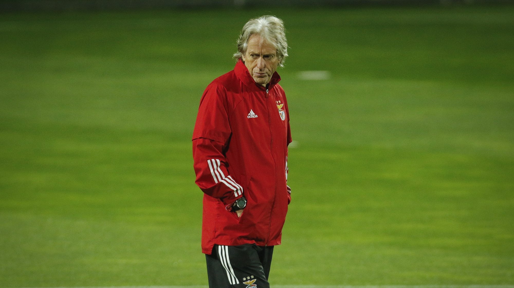 Benfica headcoach Jorge Jesus during a training session in Seixal, near Lisbon, Portugal, 4th October 2020. Benfica will face Rangers in their UEFA Matchday 3 of the Europa League Group D soccer match at Luz Stadium on 5th October. RUI MINDERICO/LUSA