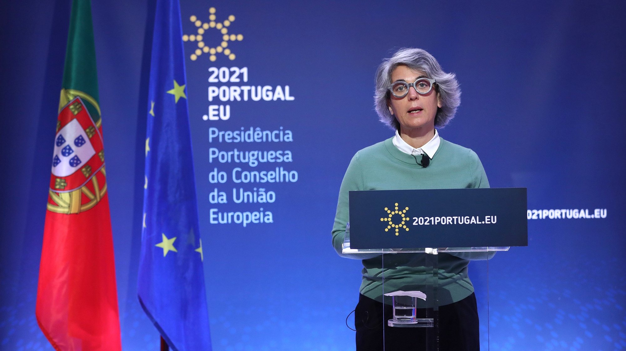 epa09003604 PortugueseÂ Minister of CultureÂ Graca Fonseca  attends to a High Level Conference on the topic of &#039;The Intellectual Property Metamorphosis in the Age of Digital Transition&#039; under the Portuguese Presidency of the Council, in Lisbon, Portugal, 11 February 2021. According to the organizers, nationally and internationally renowned persons in the area of intellectual property and innovation will give their views on the future challenges of intellectual property in the age of digital transformation.  EPA/ANTONIO PEDRO SANTOS