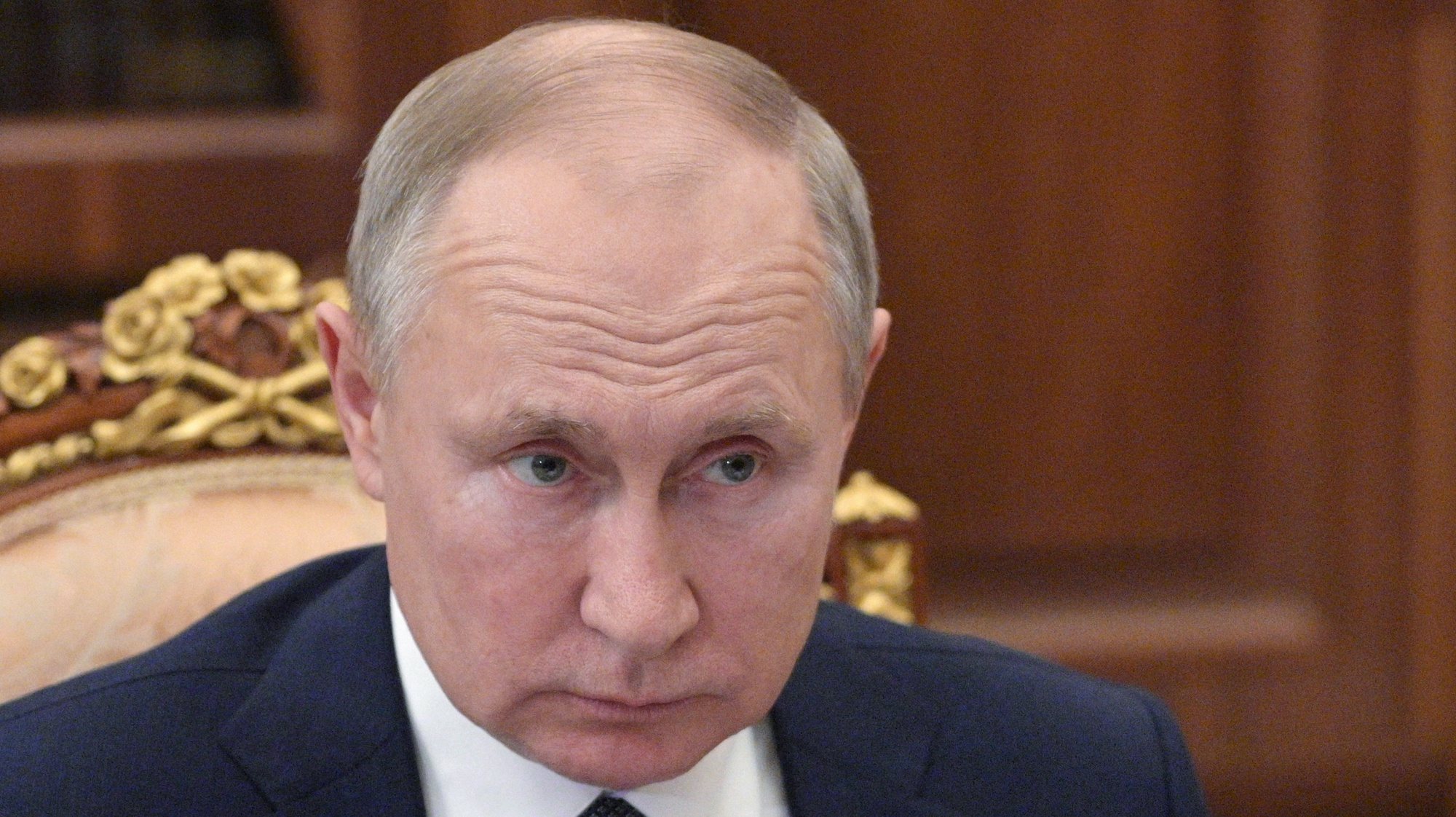 epa09206712 Russian President Vladimir Putin attends a working meeting  at the Kremlin in Moscow, Russia, 17 May 2021.  EPA/ALEXEI DRUZHININ / SPUTNIK / KREMLIN POOL MANDATORY CREDIT
