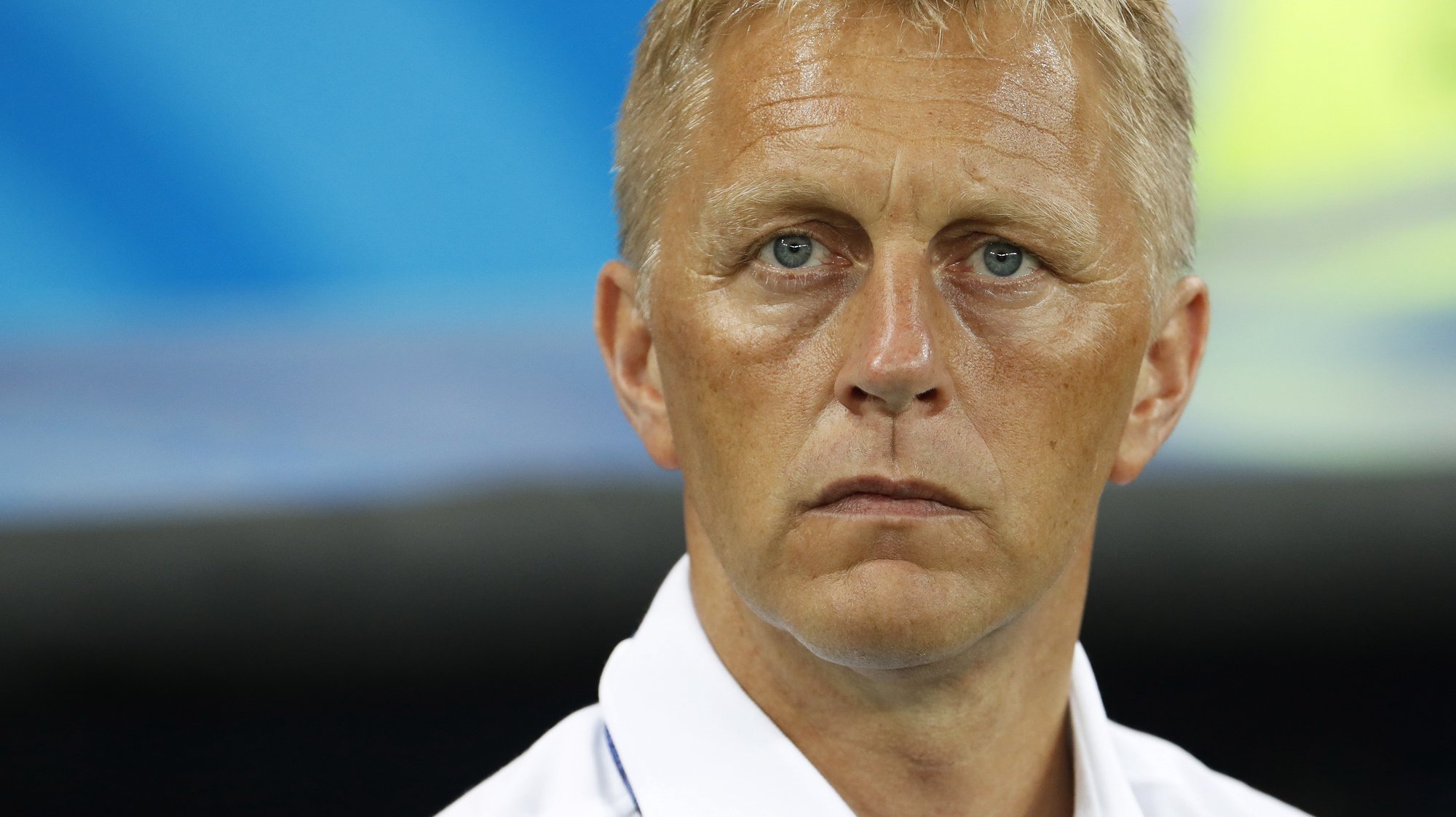 epa06842534 Iceland&#039;s head coach Heimir Hallgrimsson prior to the FIFA World Cup 2018 group D preliminary round soccer match between Iceland and Croatia in Rostov-On-Don, Russia, 26 June 2018.

(RESTRICTIONS APPLY: Editorial Use Only, not used in association with any commercial entity - Images must not be used in any form of alert service or push service of any kind including via mobile alert services, downloads to mobile devices or MMS messaging - Images must appear as still images and must not emulate match action video footage - No alteration is made to, and no text or image is superimposed over, any published image which: (a) intentionally obscures or removes a sponsor identification image; or (b) adds or overlays the commercial identification of any third party which is not officially associated with the FIFA World Cup)  EPA/SHAWN THEW   EDITORIAL USE ONLY