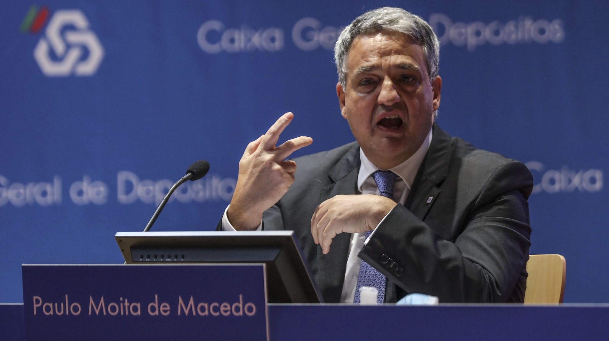 O presidente da Caixa Geral de Depósitos, Paulo Macedo intervém na apresentação dos resultados do 1.º semestre  de 2020 esta tarde em Lisboa, 31 de julho de 2020. MIGUEL A. LOPES / LUSA