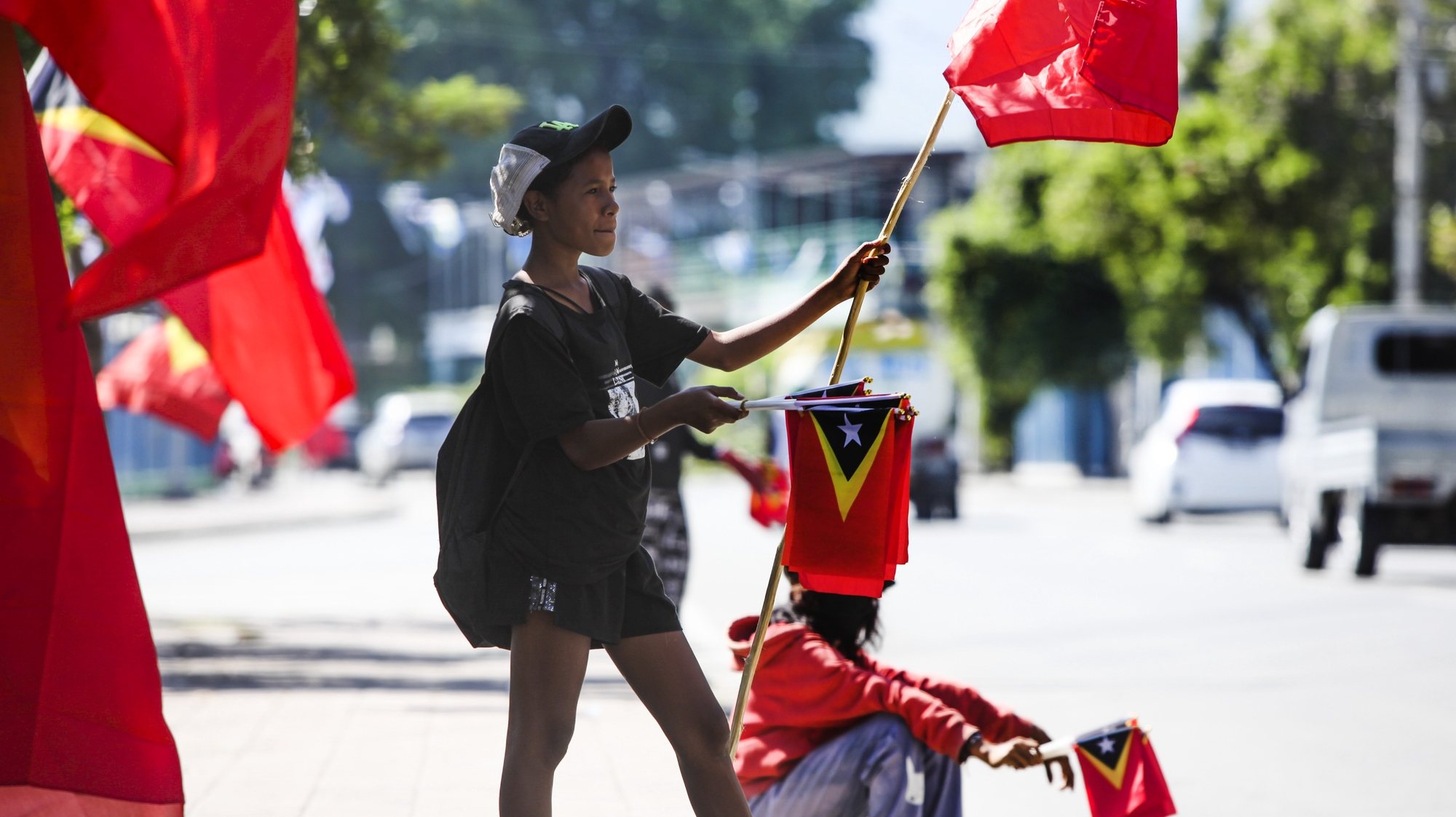 As cores da campanha para as legislativas chegaram a finalmente a Díli, depois de percorrer o país, numa semana crucial que junta a mobilização dos partidos às celebrações da Restauração da Independência de Timor-Leste. Dili, 14 de maio de 2023. (ACOMPANHA TEXTO DO DIA 15 DE MAIO DE 2023). ANTÓNIO SAMPAIO/LUSA